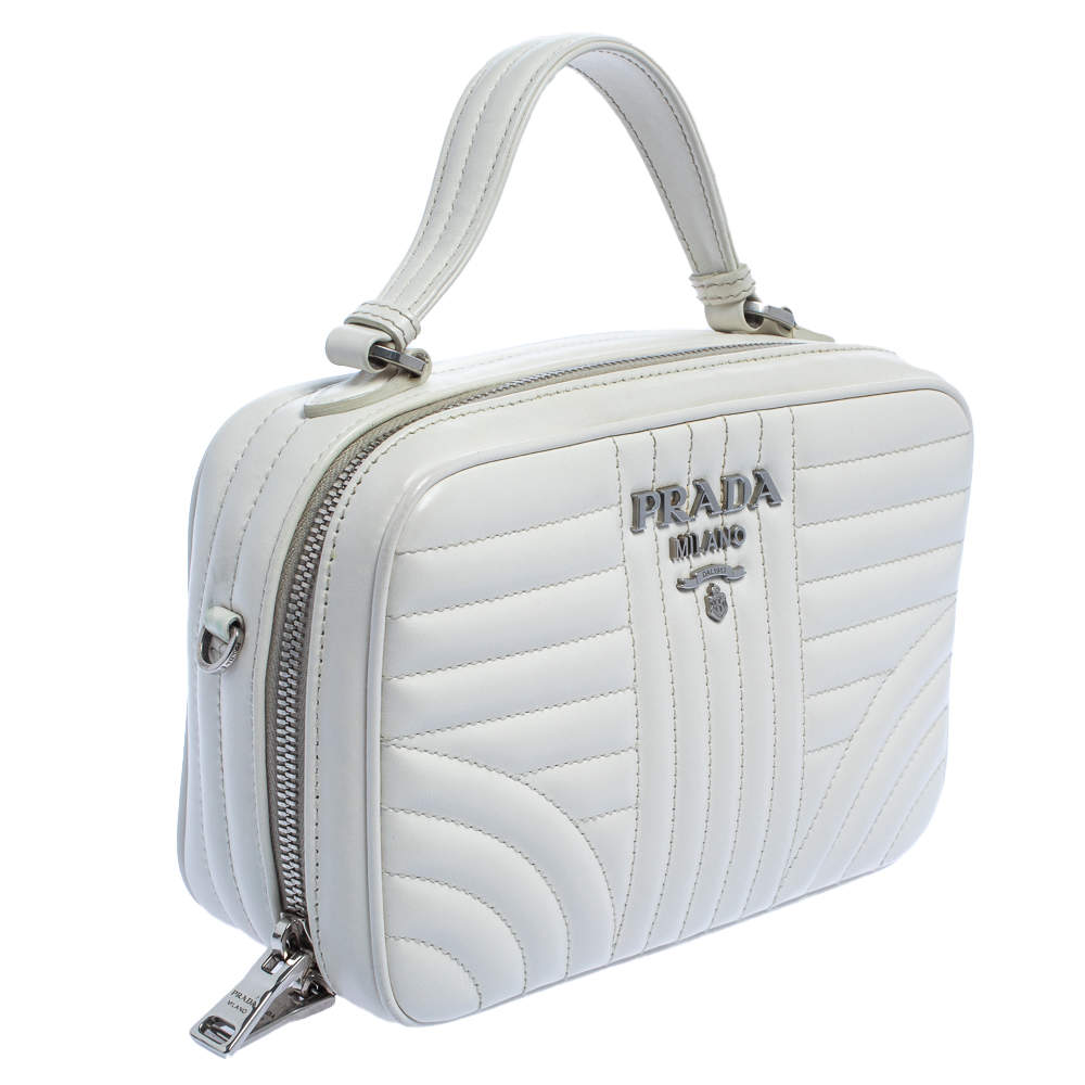 Shoulder bags Prada - Diagramme white shoulder bag - 1BD1082D91F0009VCOI