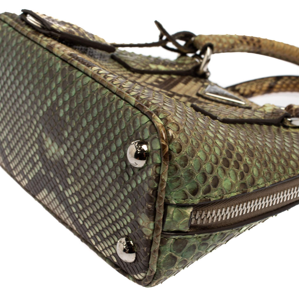 Prada Green Python Mini Promenade Crossbody Bag Prada