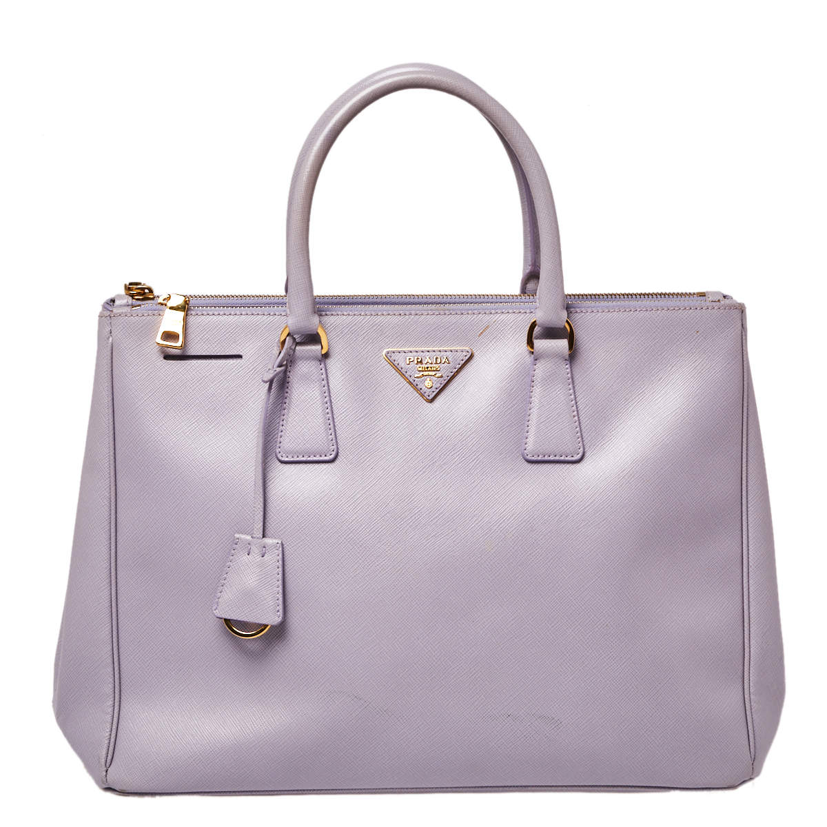 Pre Owned Prada Lavender Saffiano Lux Leather Large Galleria Tote