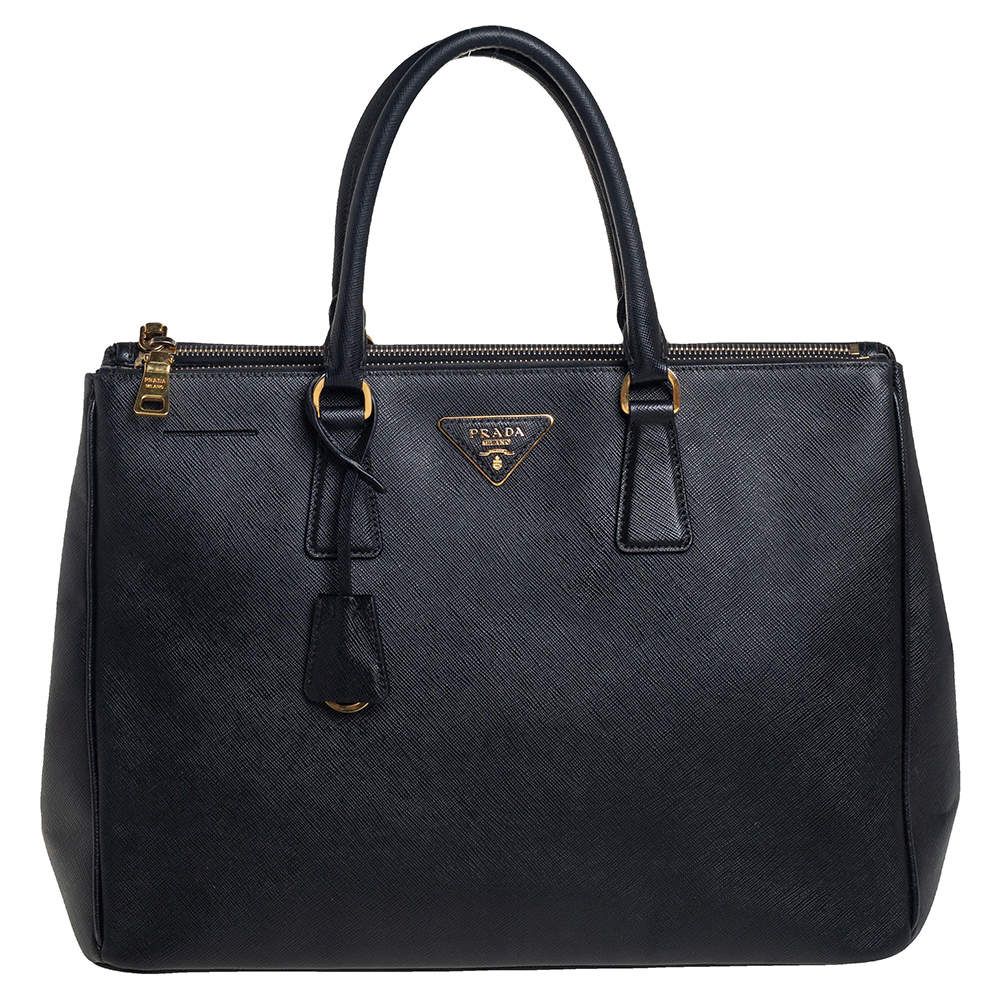 Pre Owned Prada Black Saffiano Lux Leather Large Galleria Tote