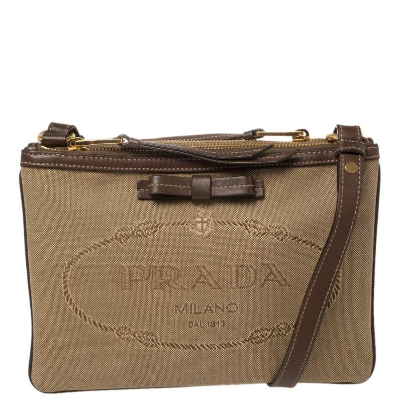 prada brown canvas bag