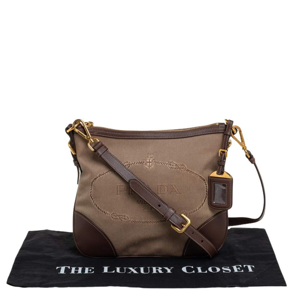 Prada Beige/Brown Canvas And Leather CrossBody Bag at 1stDibs  prada  canvas crossbody bag, prada crossbody bag beige, prada brown crossbody bag