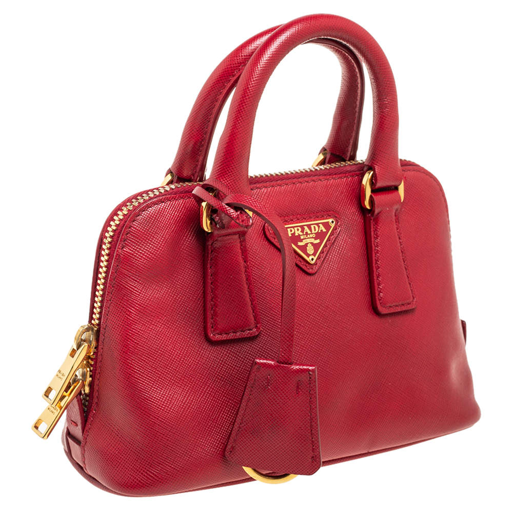 Prada Saffiano Mini Promenade Bag - Red Mini Bags, Handbags - PRA22165