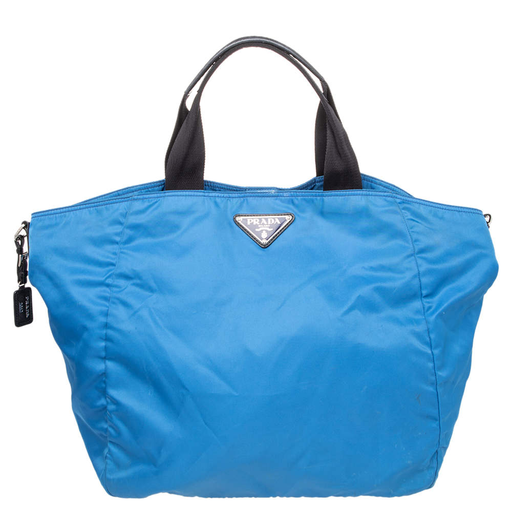 Pre Owned حقيبة يد توتس برادا فيلا نايلون أسود/أزرق