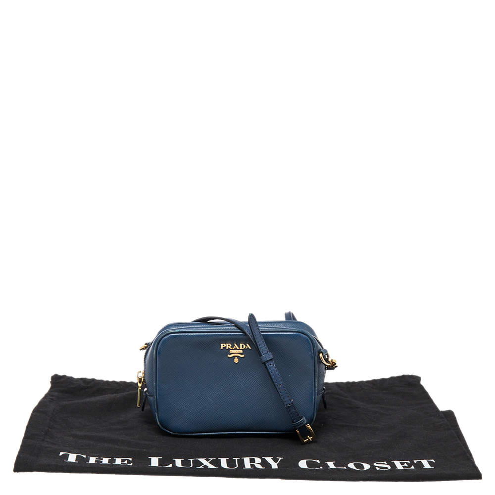 Prada Blue Double Zip Camera Bag – The Closet
