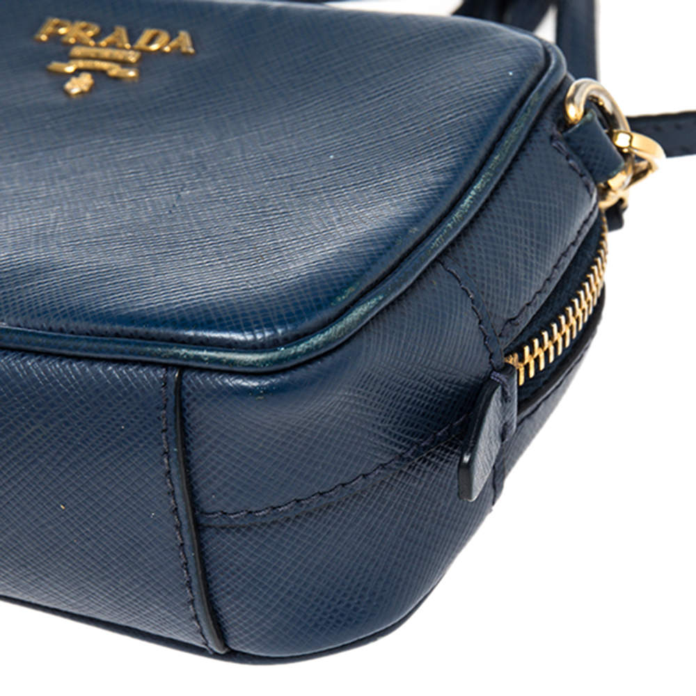 Prada Saffiano Lux Mini Camera Bag - Blue Crossbody Bags, Handbags -  PRA893816
