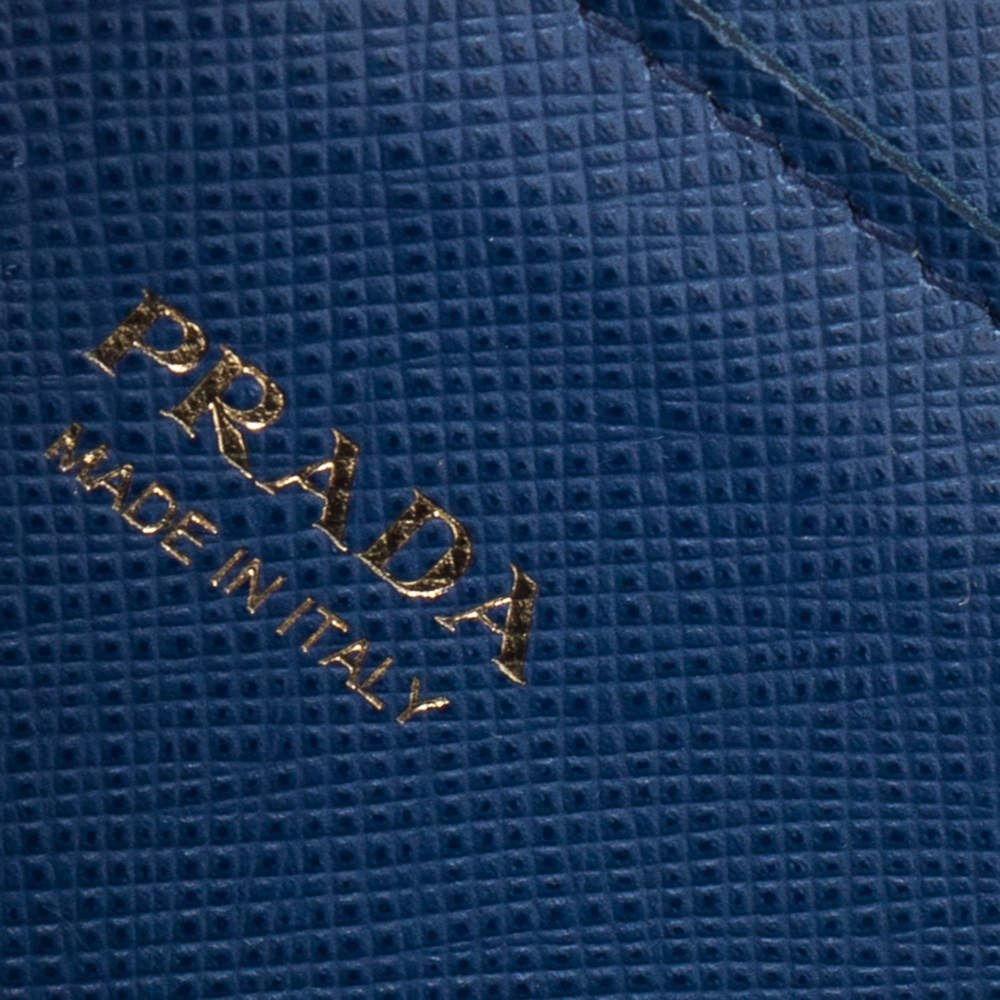 Prada Saffiano Leather Metal Oral Phone Wallet on a Chain - Luxed