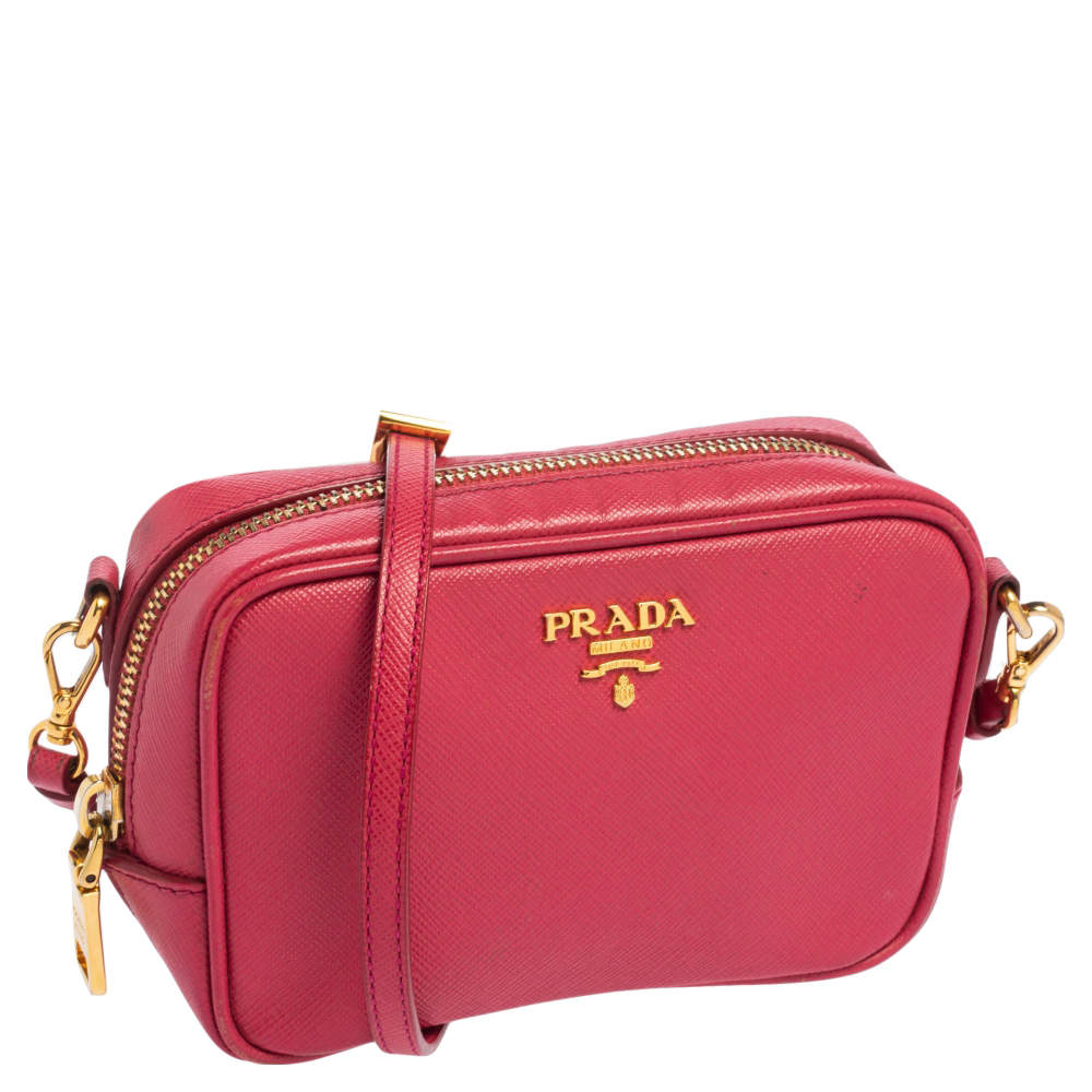 PRADA: Monochrome bag in saffiano leather - Blush Pink  Prada crossbody  bags 1BD127 2ERX online at