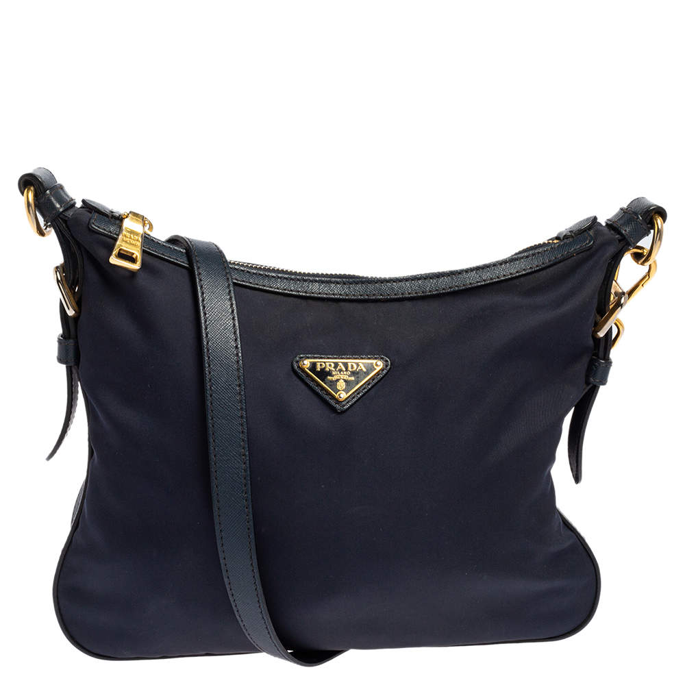 Prada Navy Blue Nylon and Leather Crossbody Bag Prada | TLC