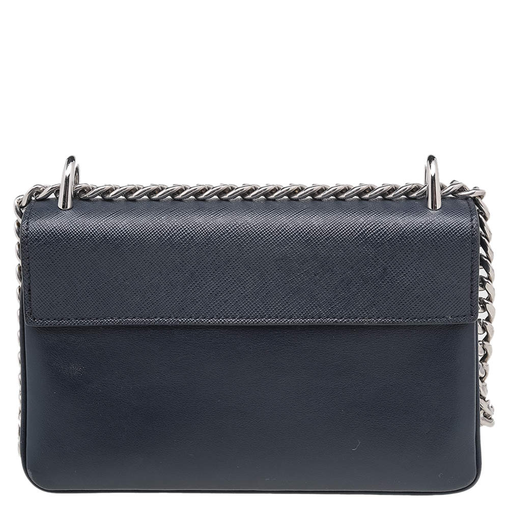 Leather crossbody bag Prada Blue in Leather - 32780831