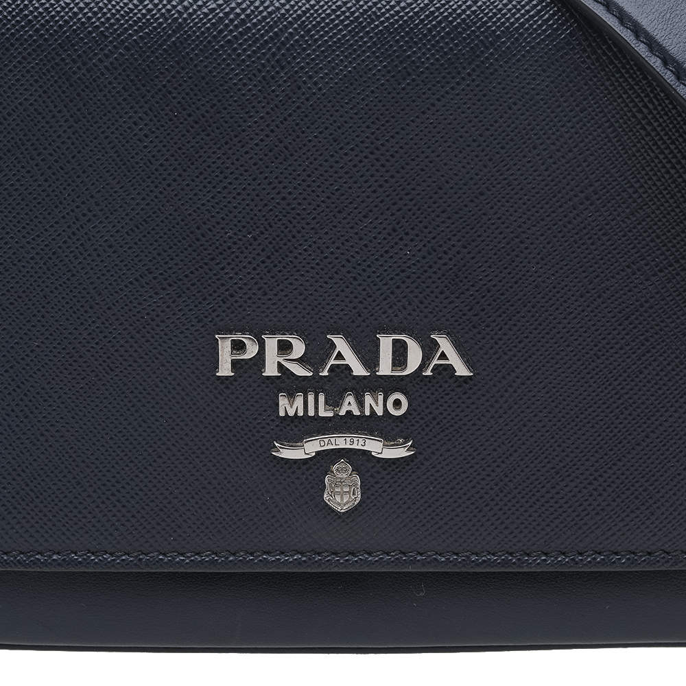 Leather crossbody bag Prada Blue in Leather - 32780831