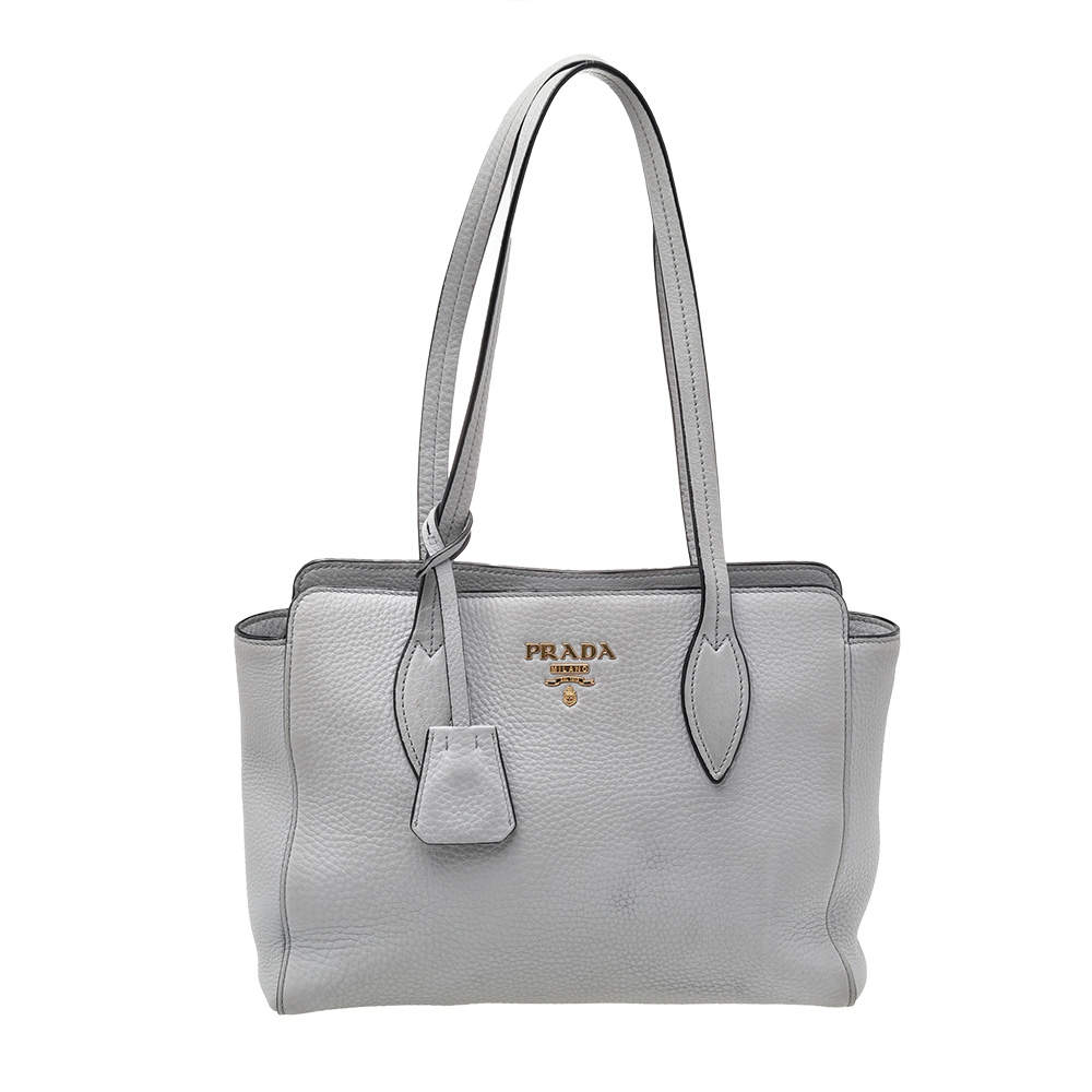 Pre Owned Prada Grey Leather Small Phenix Tote