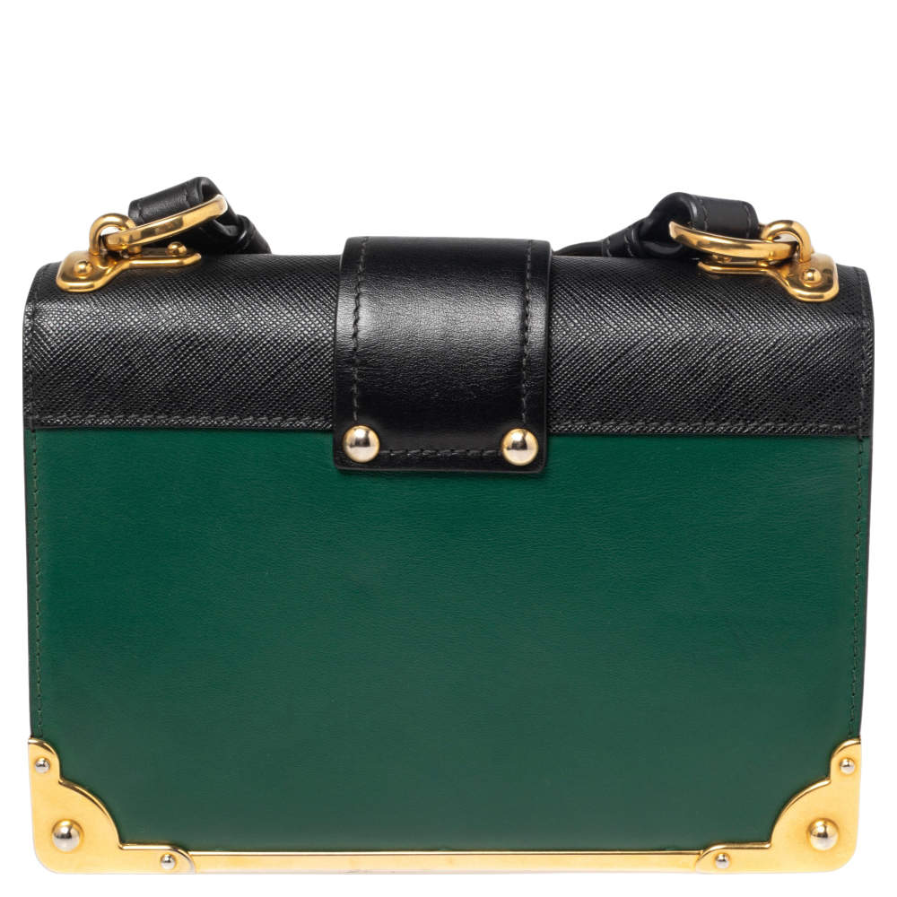 Prada, Bags, Prada Cahier Leather Bag Army Green