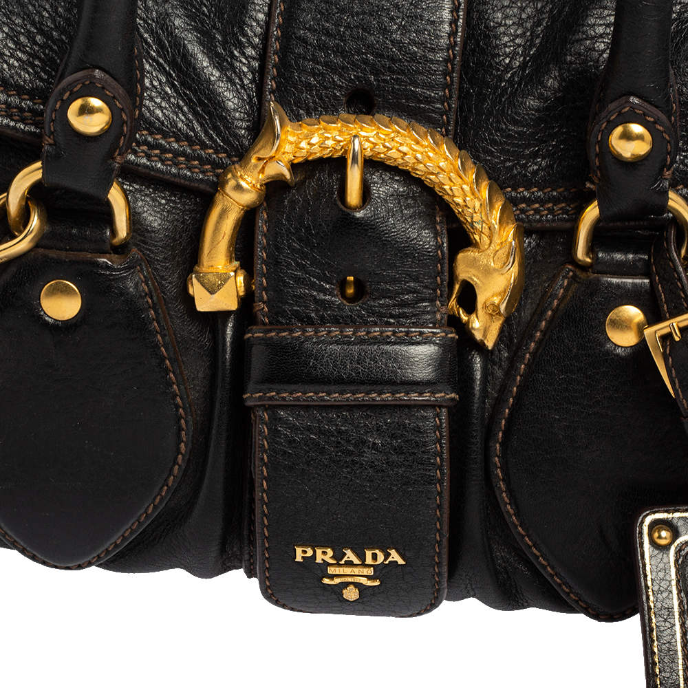 Leather handbag Prada Black in Leather - 34158408