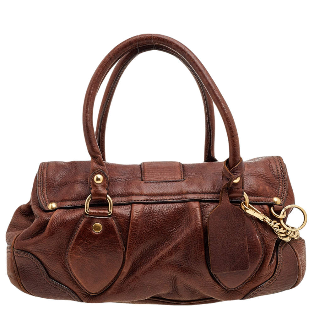 Prada Brown Leather Handbag  Leather handbags, Bags, Leather
