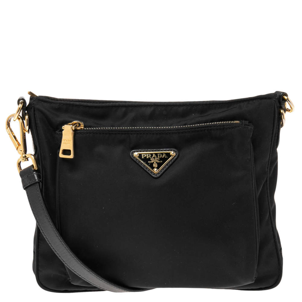 Prada Black Nylon Messenger Bag