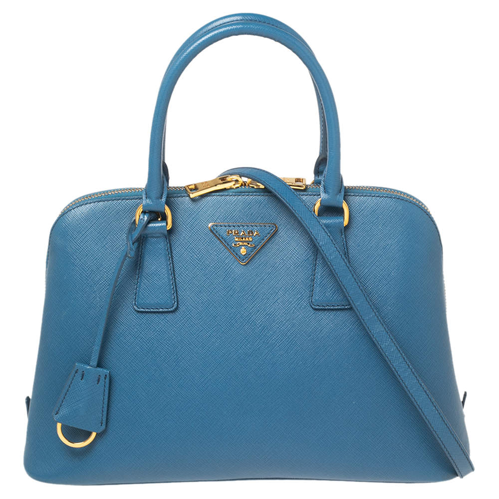 Prada Blue Saffiano Lux Leather Dome Satchel Prada | TLC