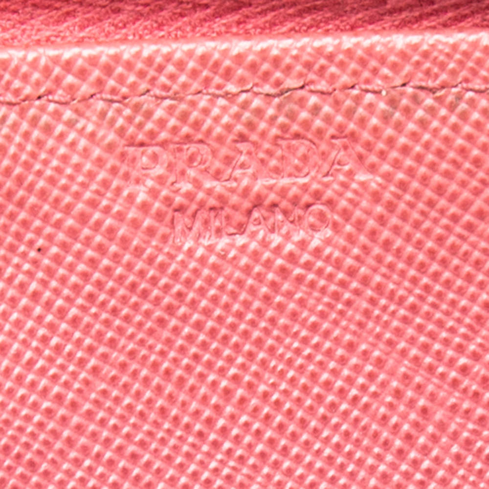 Prada Pink Saffiano Continental Wallet QNABGX3RPB024