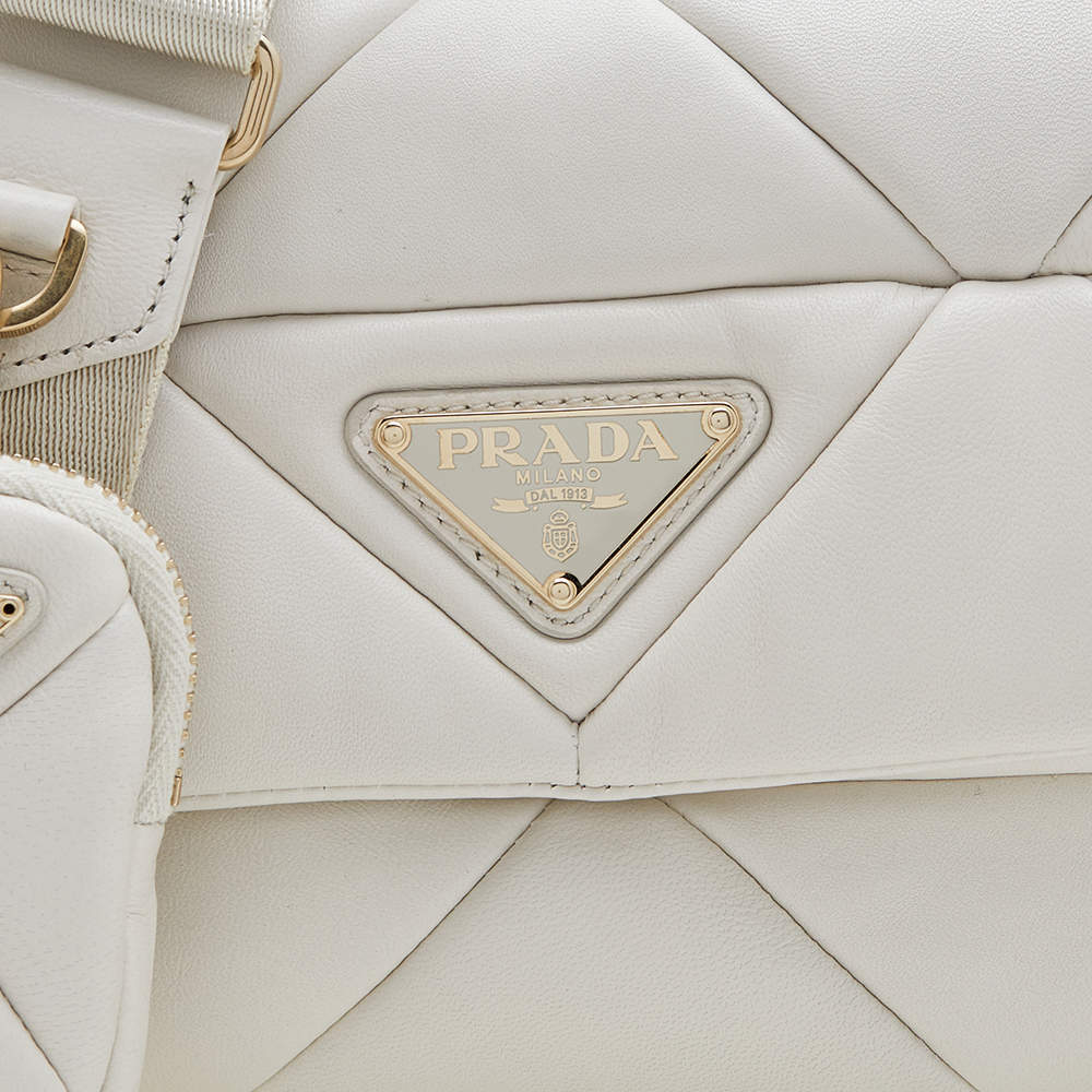 Leather crossbody bag Prada White in Leather - 29281992