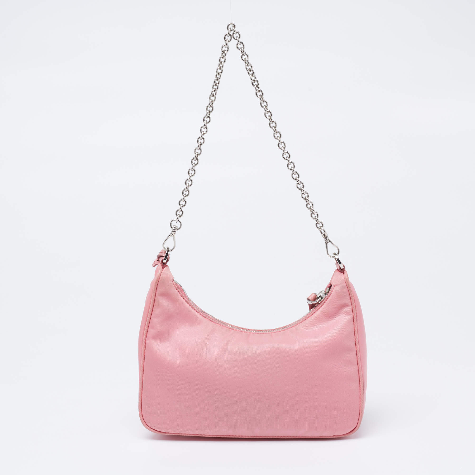 Prada 2020s Pink Re-Nylon Shoulder Bag · INTO