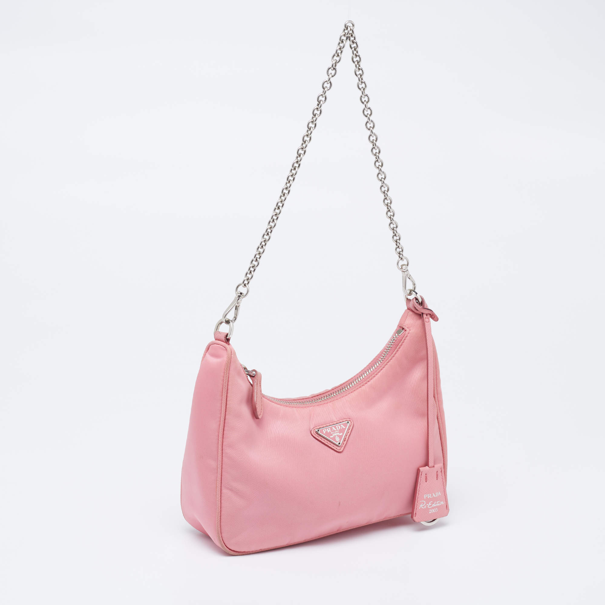 Prada Re-Edition 2005 Nylon Bag Baby Pink - The Shoe Box
