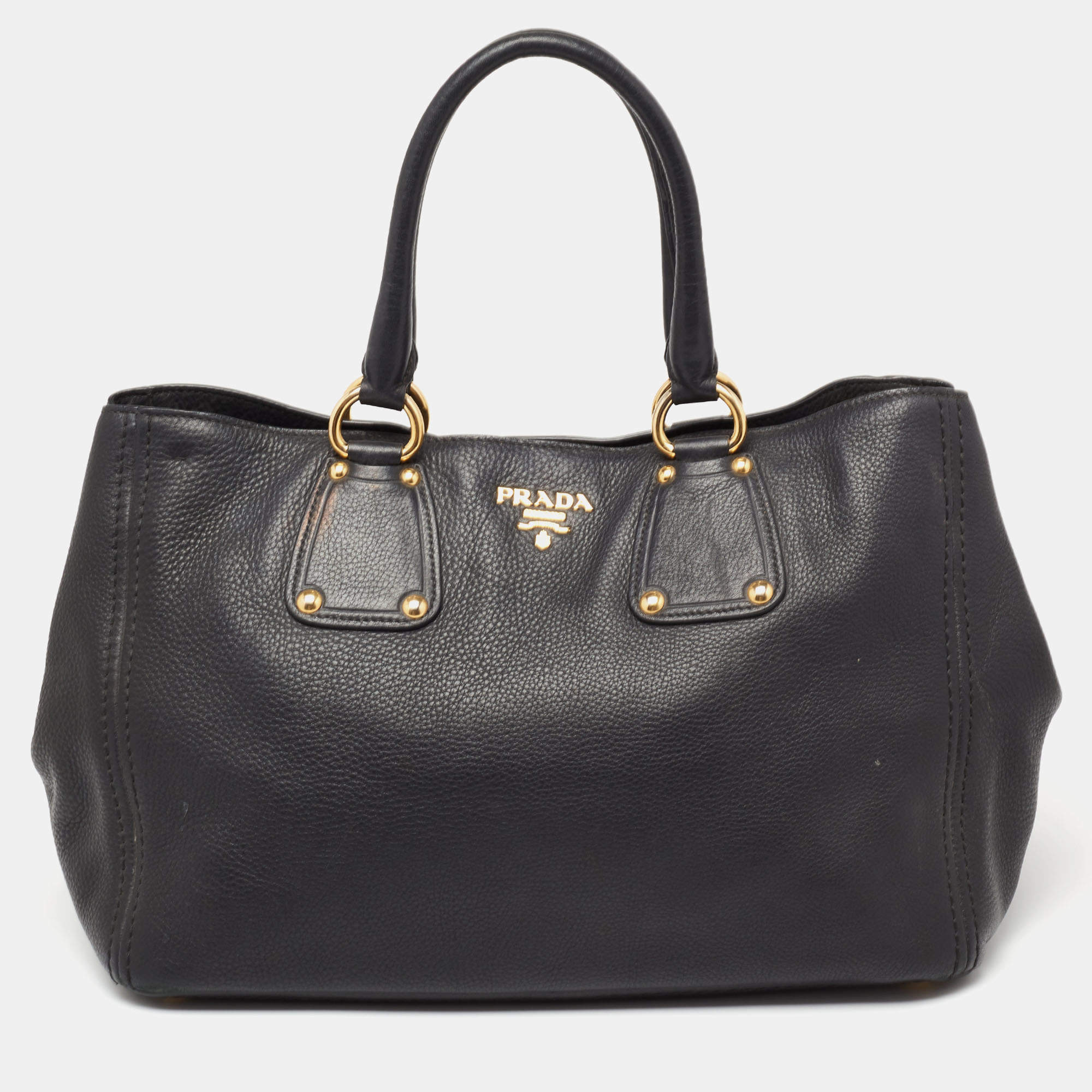 Pre Owned Prada Black Leather Tote