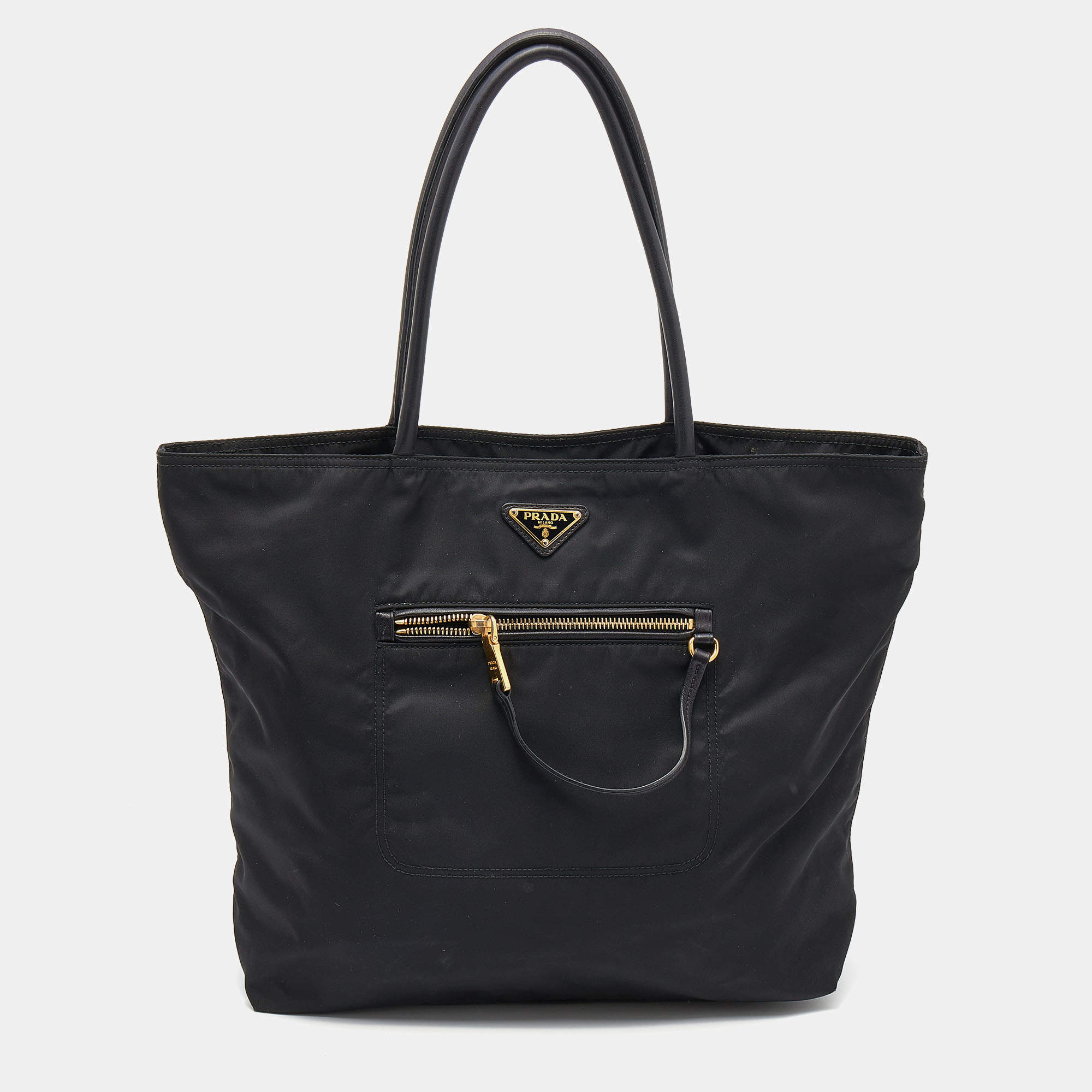Pre Owned Prada Black Tessuto Tote