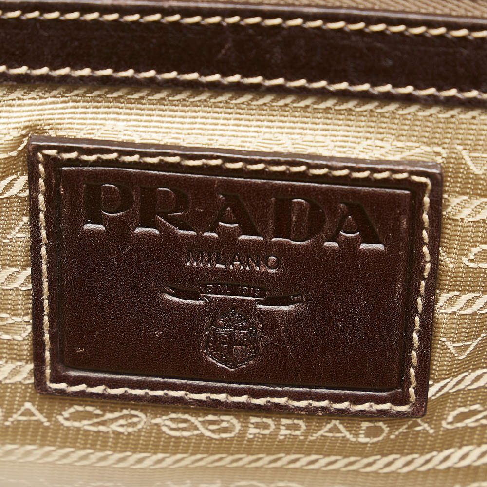 Beige Prada Canapa Logo Frame Handbag – Designer Revival