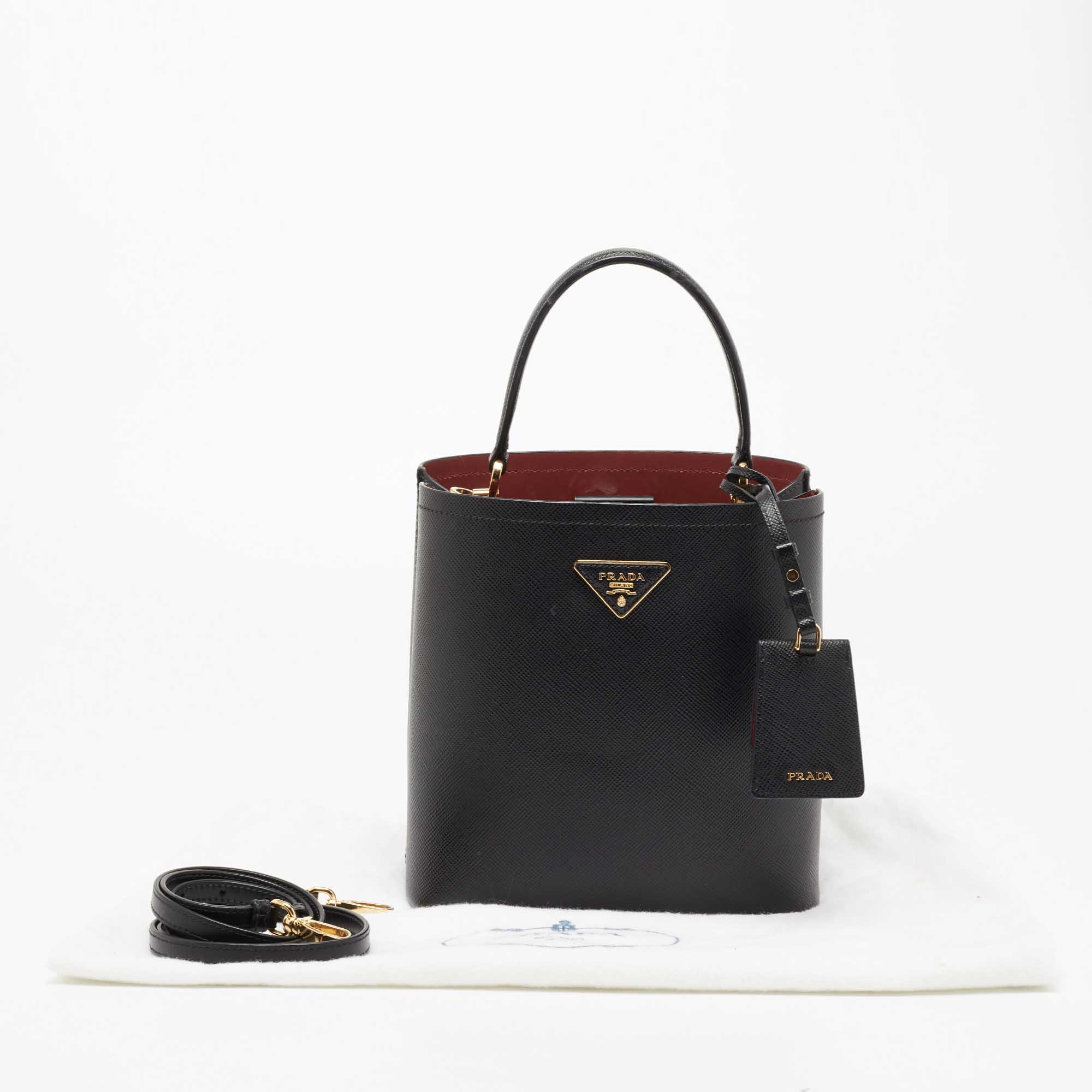 Buy Prada Black Small Prada Panier Bag in Saffiano Leather for WOMEN in  Oman