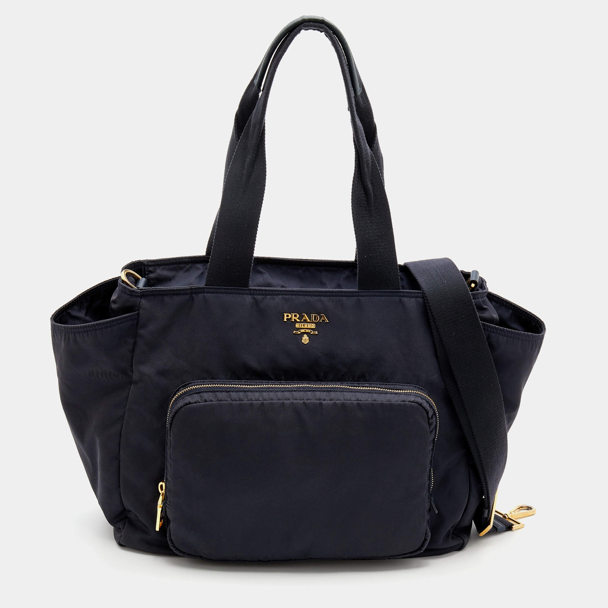 Pre Owned Prada Black Nylon Diaper Bag