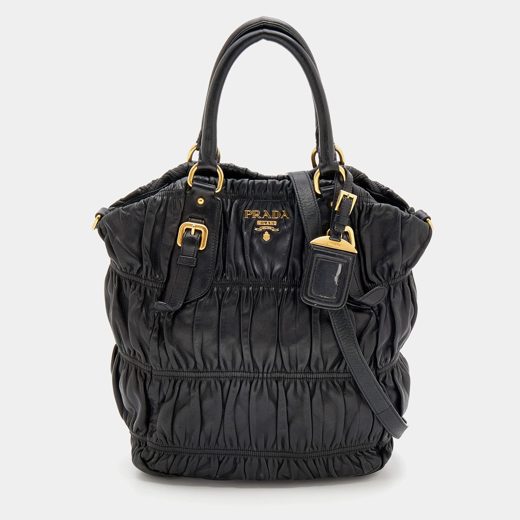 Pre Owned Prada Black Leather Tote