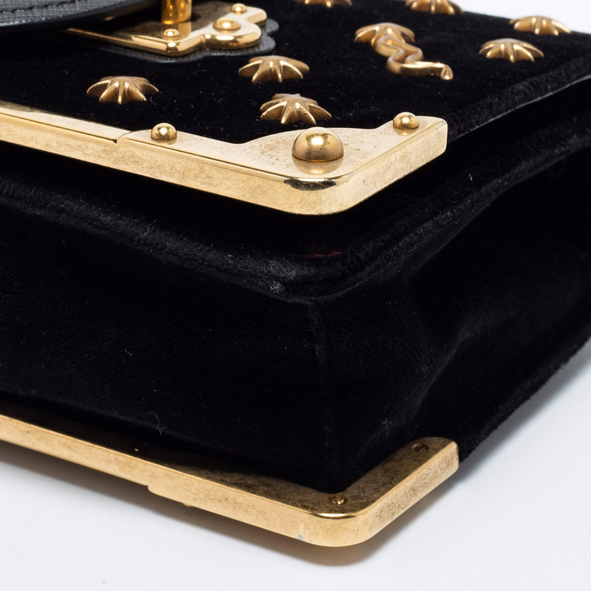 Prada Women's Small Velvet Astrology Cahier Bag - Black