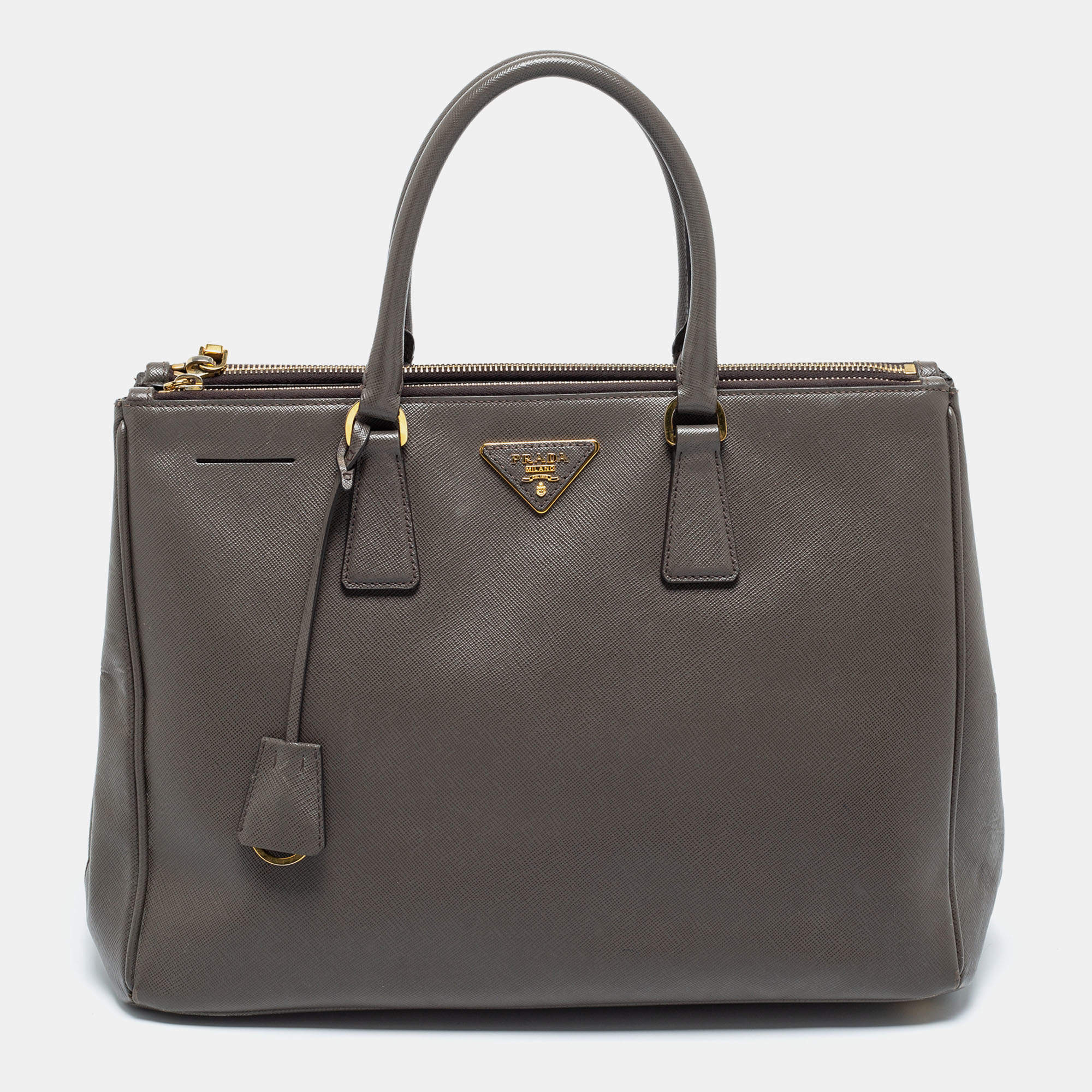Pre Owned Prada Grey Saffiano Leather Large Galleria Tote
