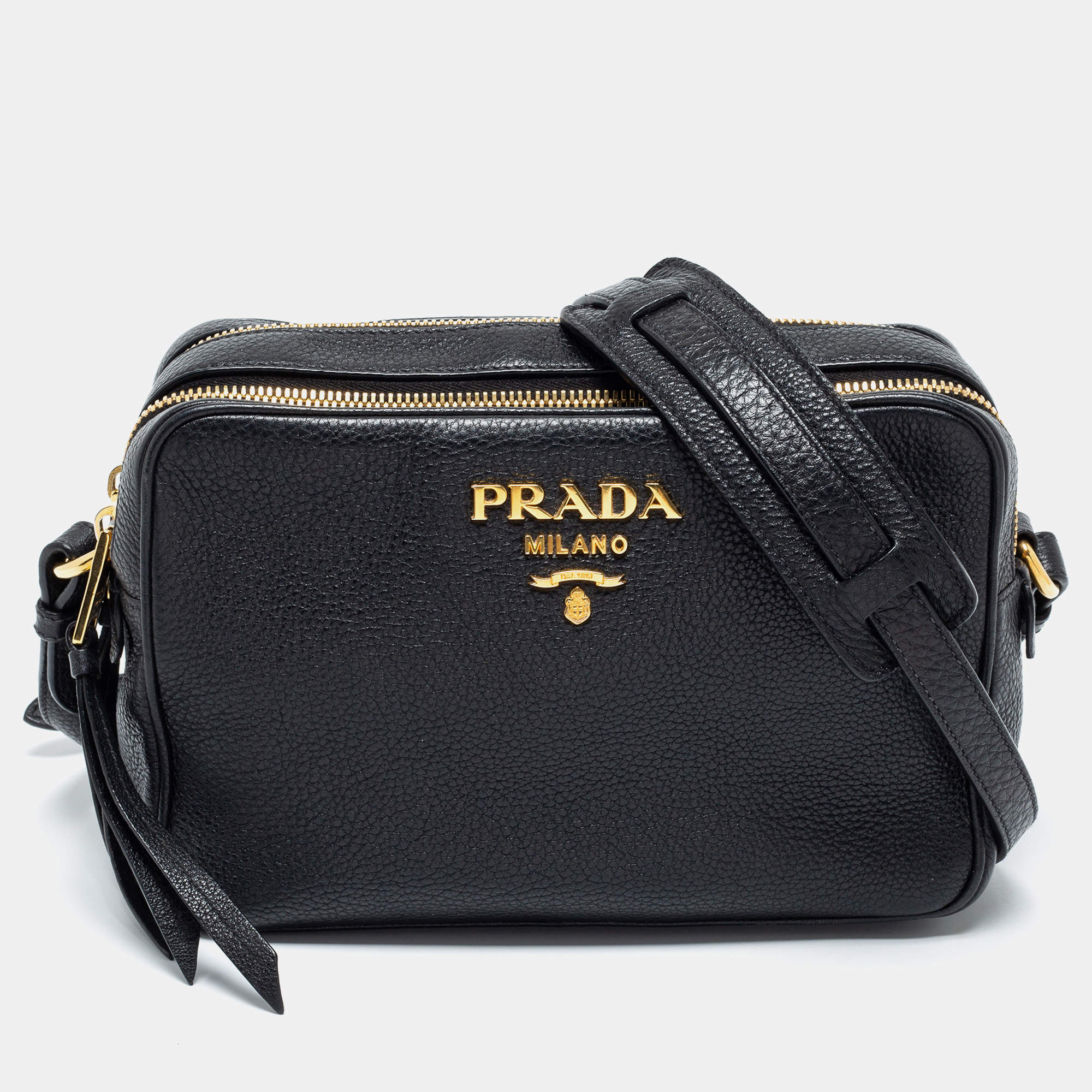 Prada Womens Vitello Phenix Shoulder Flop Ivory Leather Crossbody Bag  1BD163: Handbags: Amazon.com