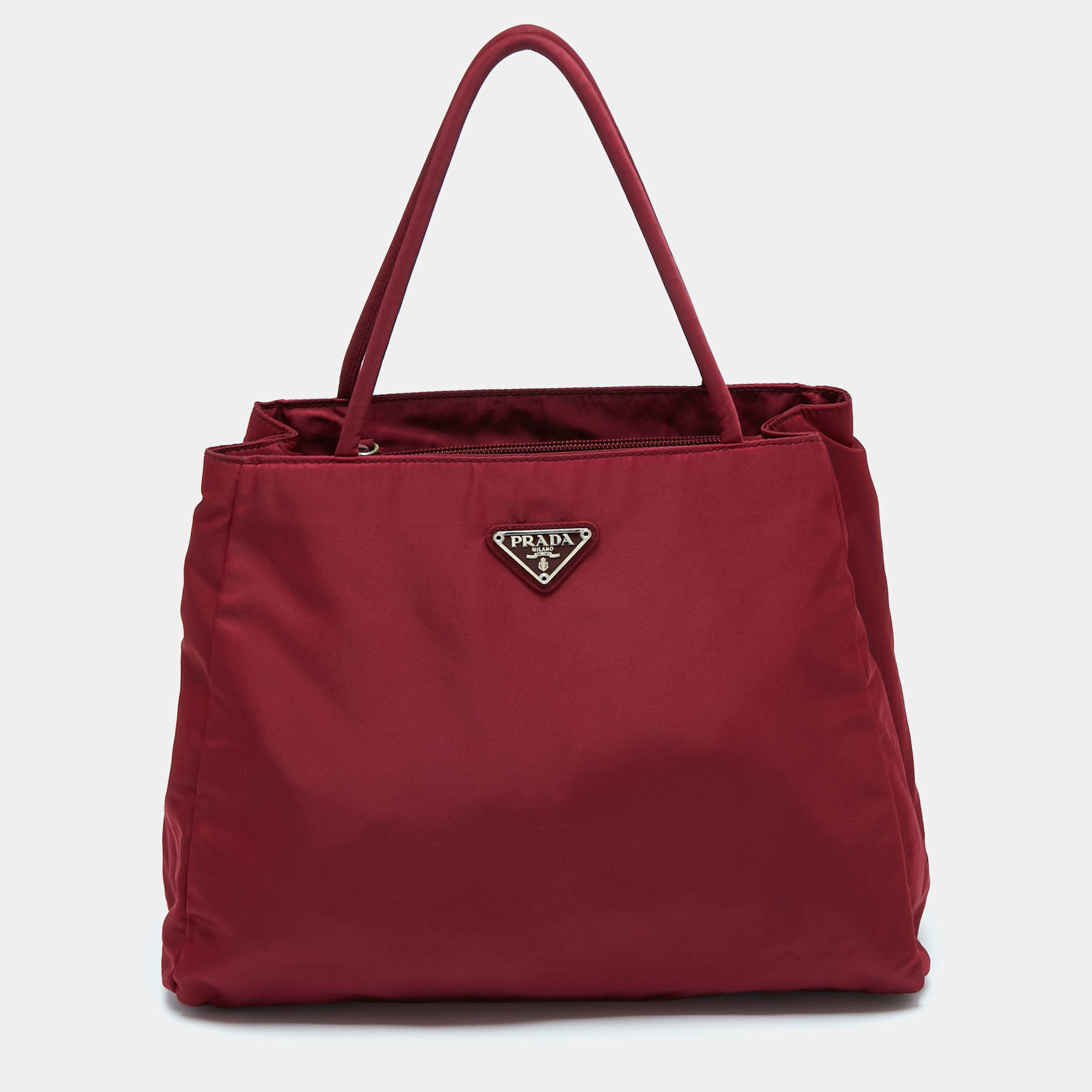 Pre Owned Prada Red Tessuto Nylon Tote