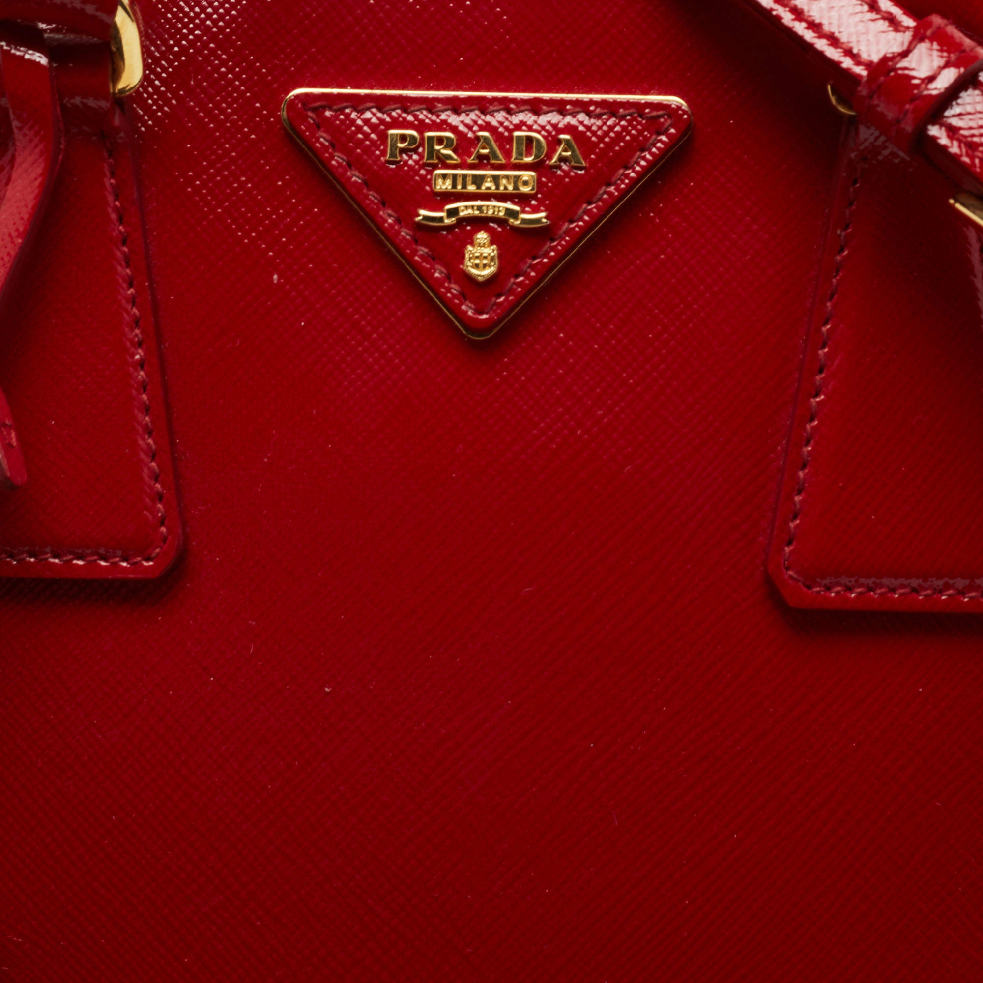 Prada Promenade Bag Vernice Saffiano Leather Medium Red 64445640