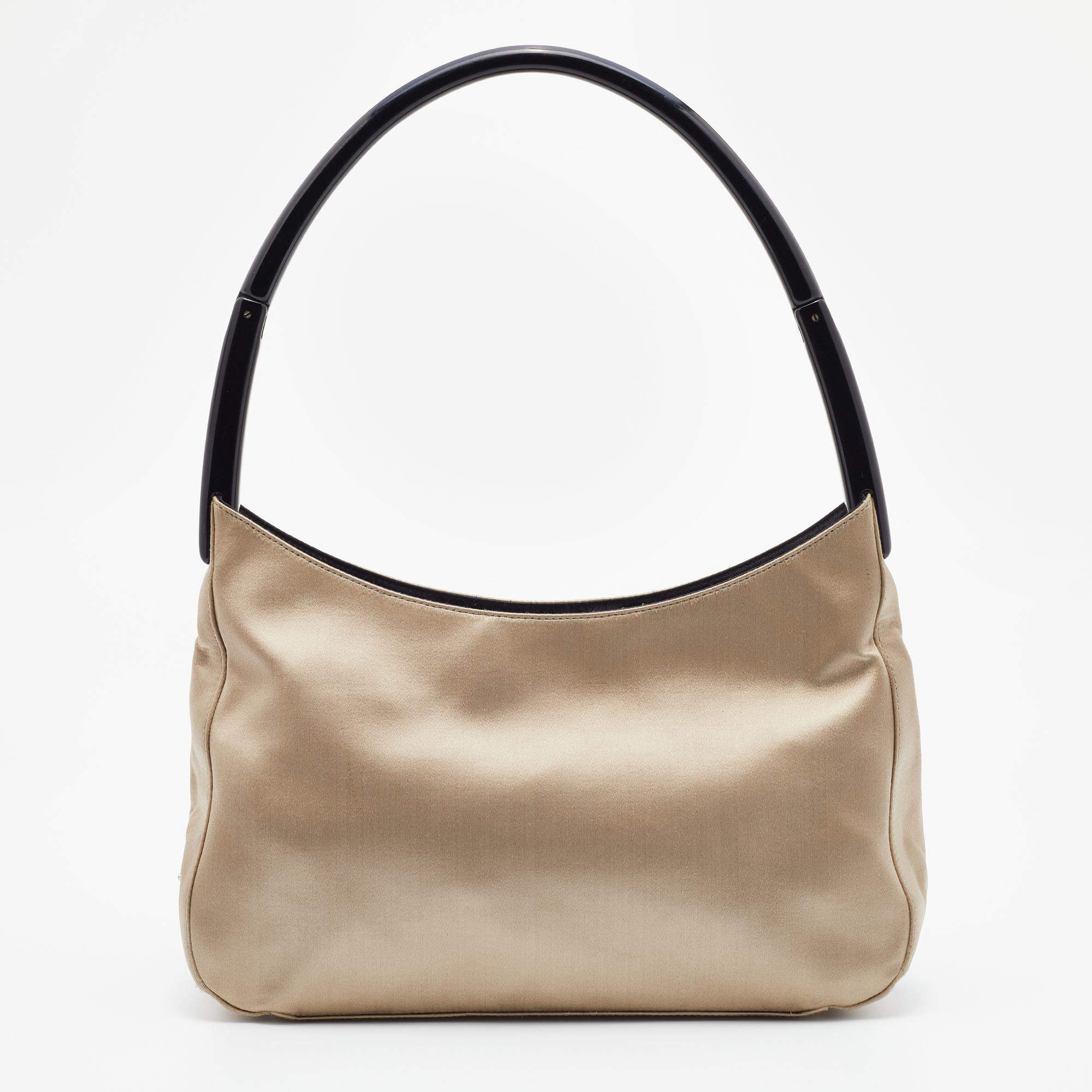 Pre Owned Prada Grey Satin Vintage Shoulder Bag