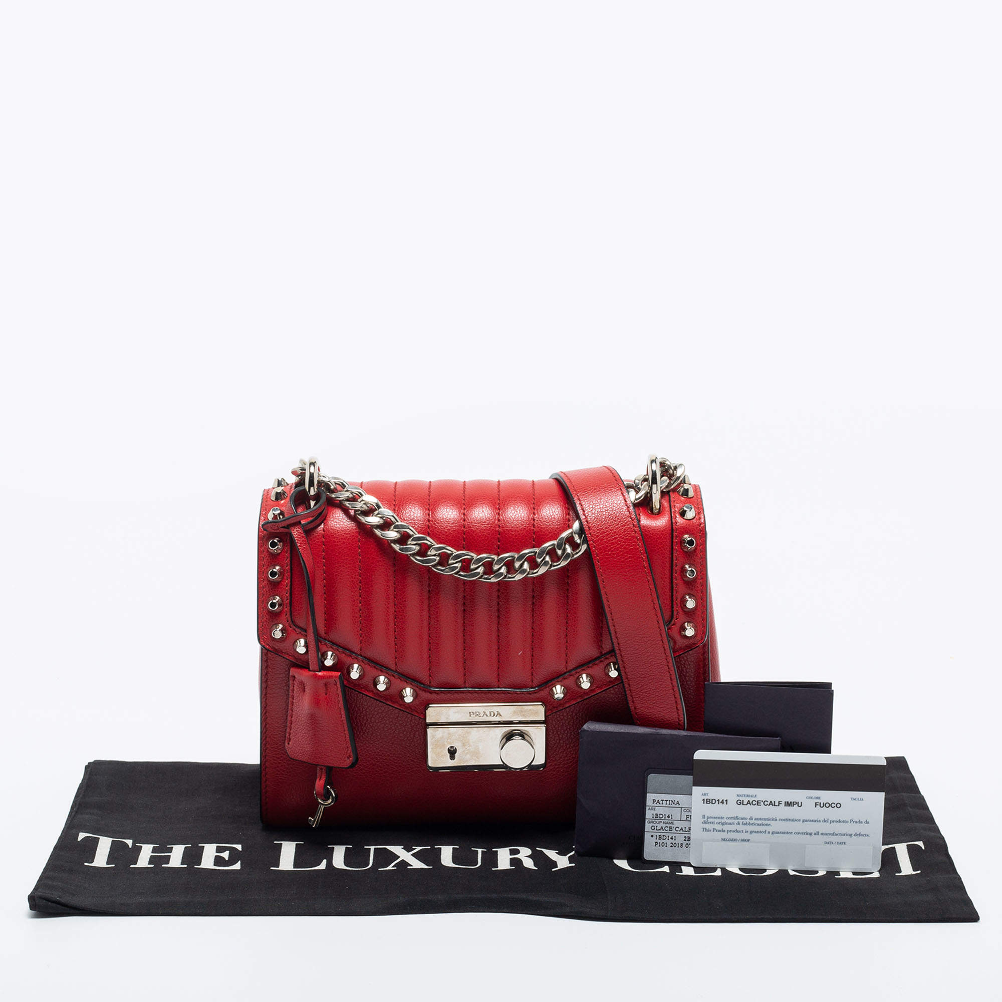 Leather crossbody bag Prada Red in Leather - 34335783