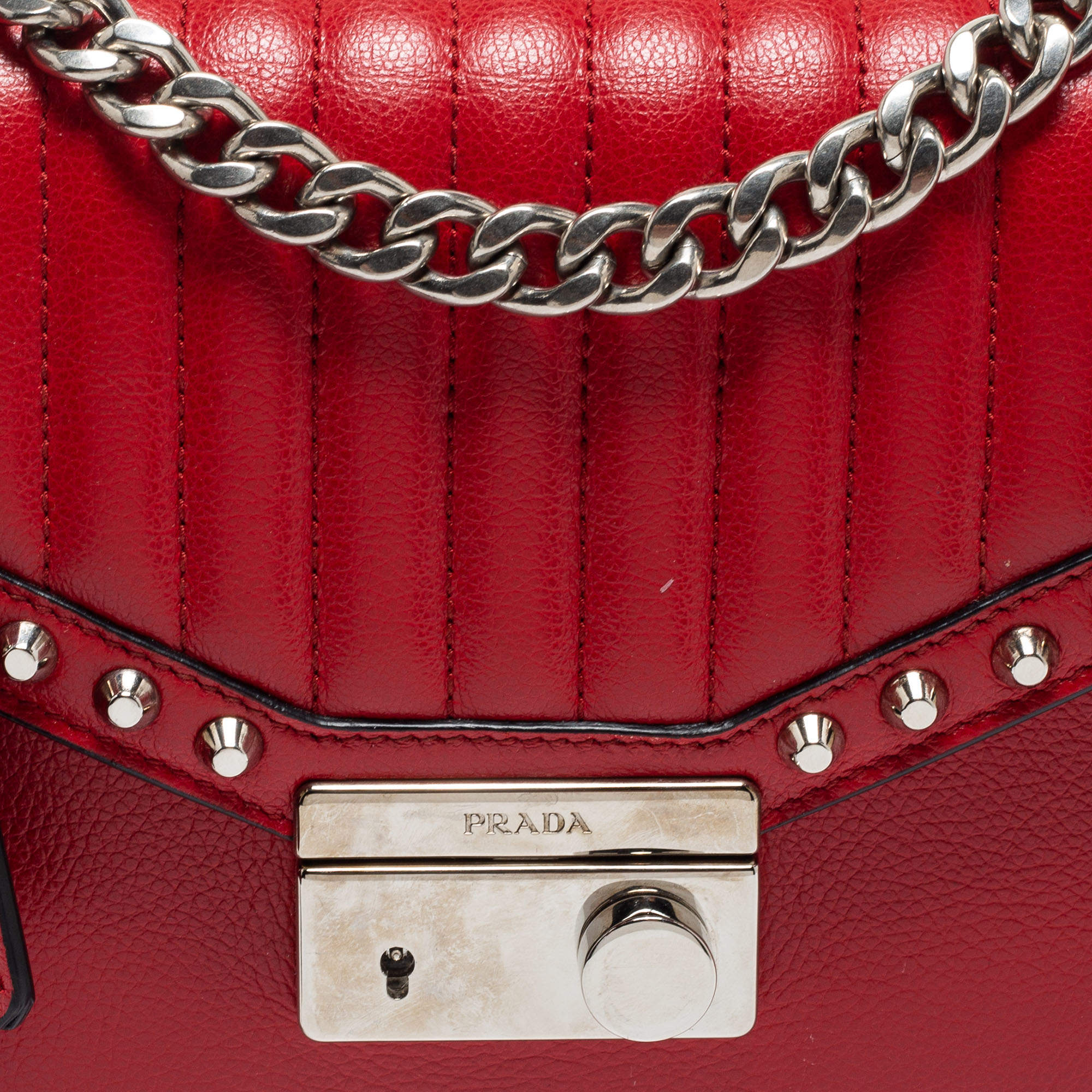 Leather crossbody bag Prada Red in Leather - 34335783