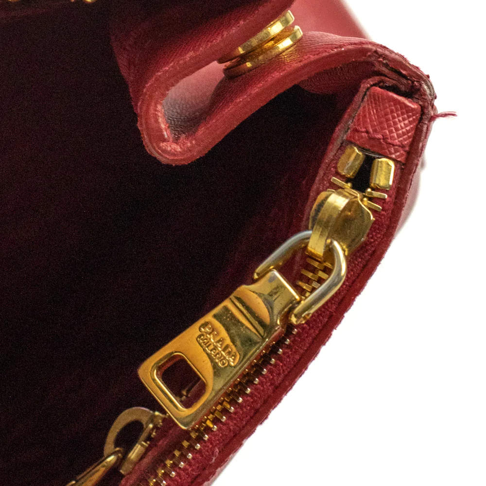 Galleria leather handbag Prada Red in Leather - 31267128