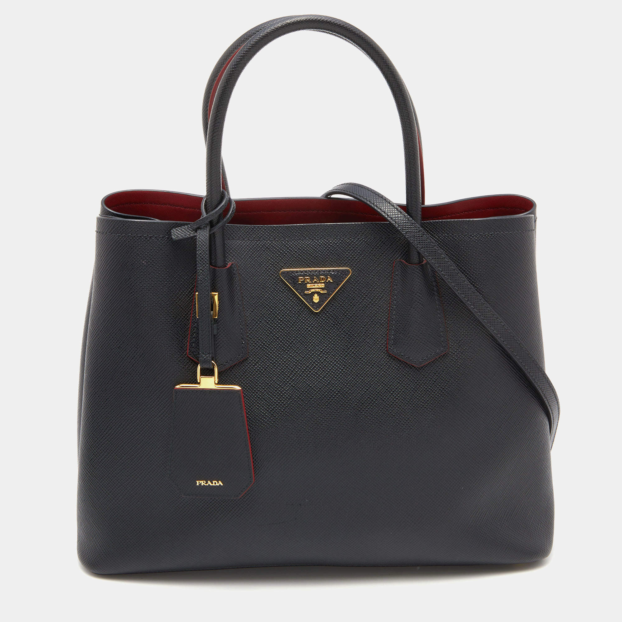 ショルダーバッグ・ポシェット PRADA SAFFIANO LEATHER MEDIUM HANDBAG ☆プラダ☆レザーショルダーバッグ (PRADA/ショルダーバッグ