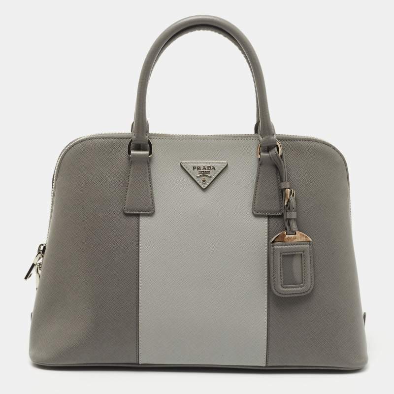 Grey Saffiano Promenade Bag