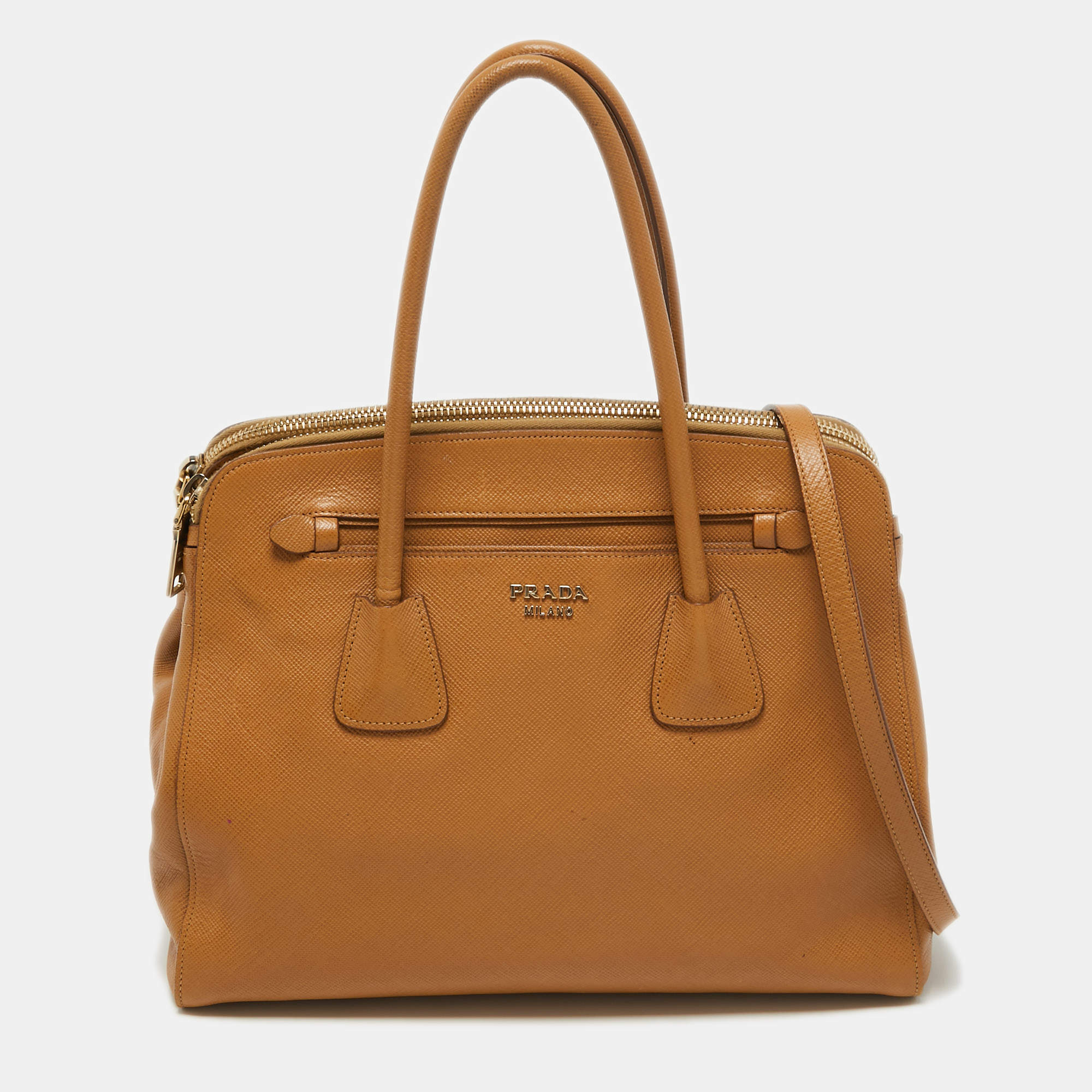 Margit leather handbag Prada Brown in Leather - 40779696