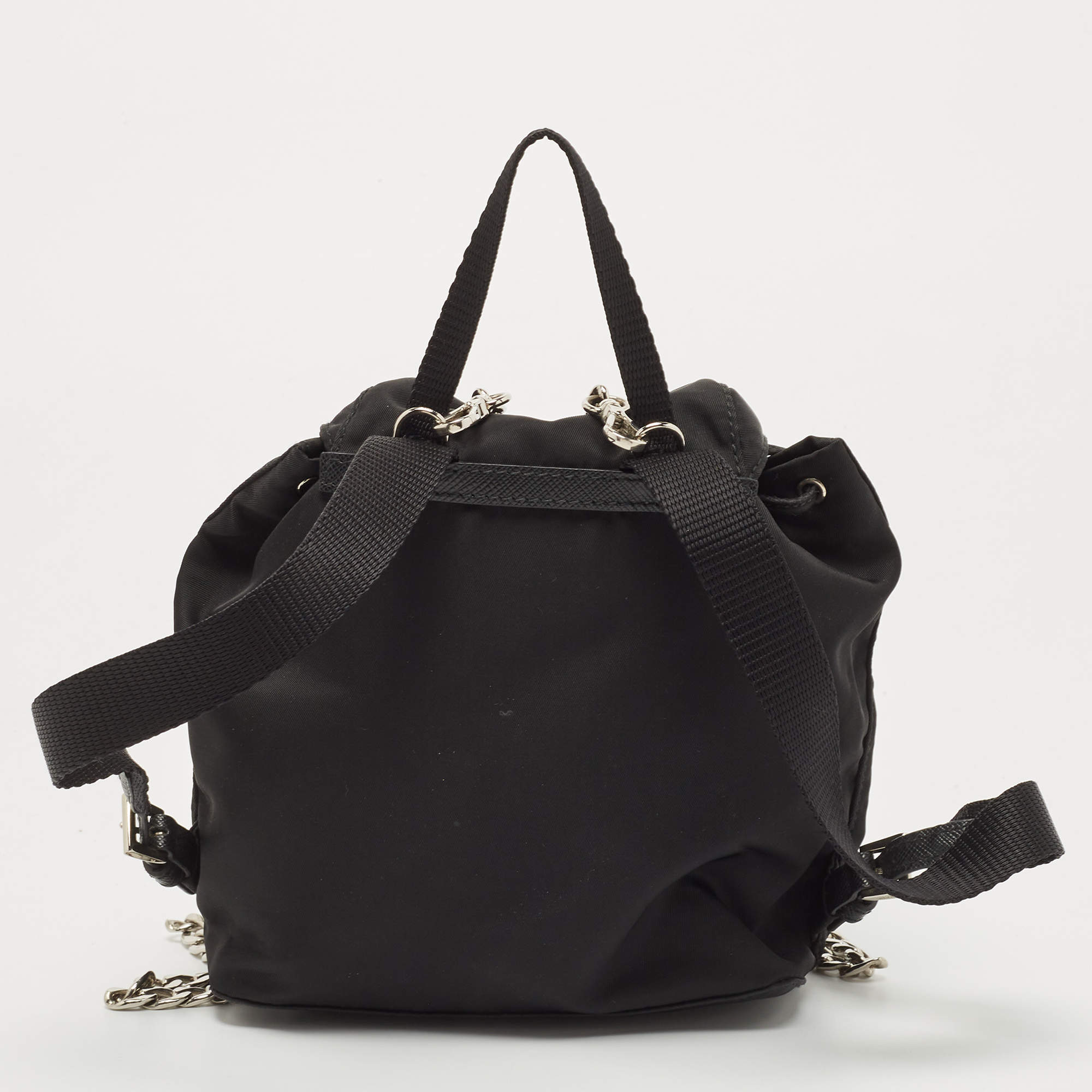 Prada vela mini backpack with chain hot sale