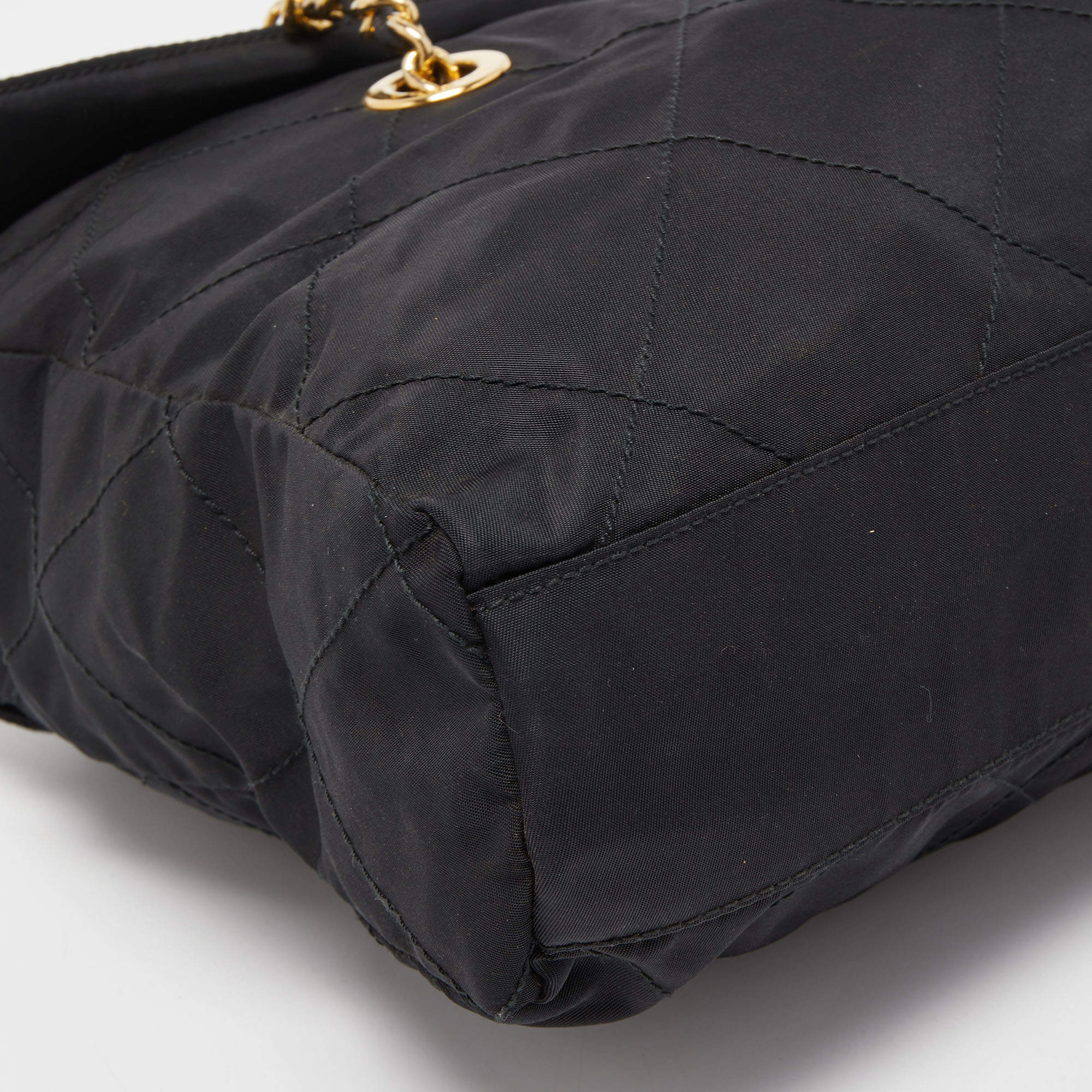 Prada Black Vitello Shine Leather Fringe Shoulder Bag at 1stDibs