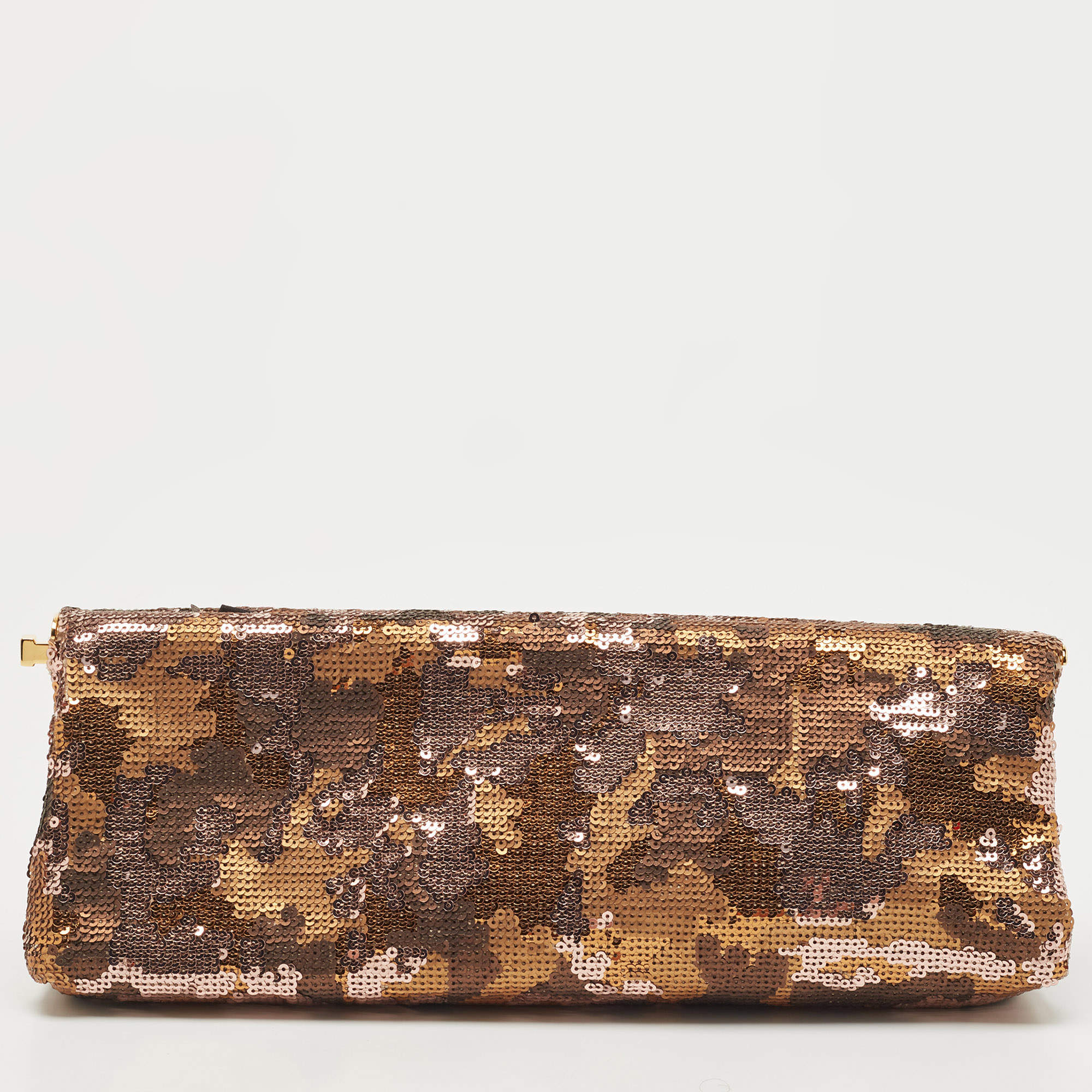 Prada Gold Sequin Frame Clutch