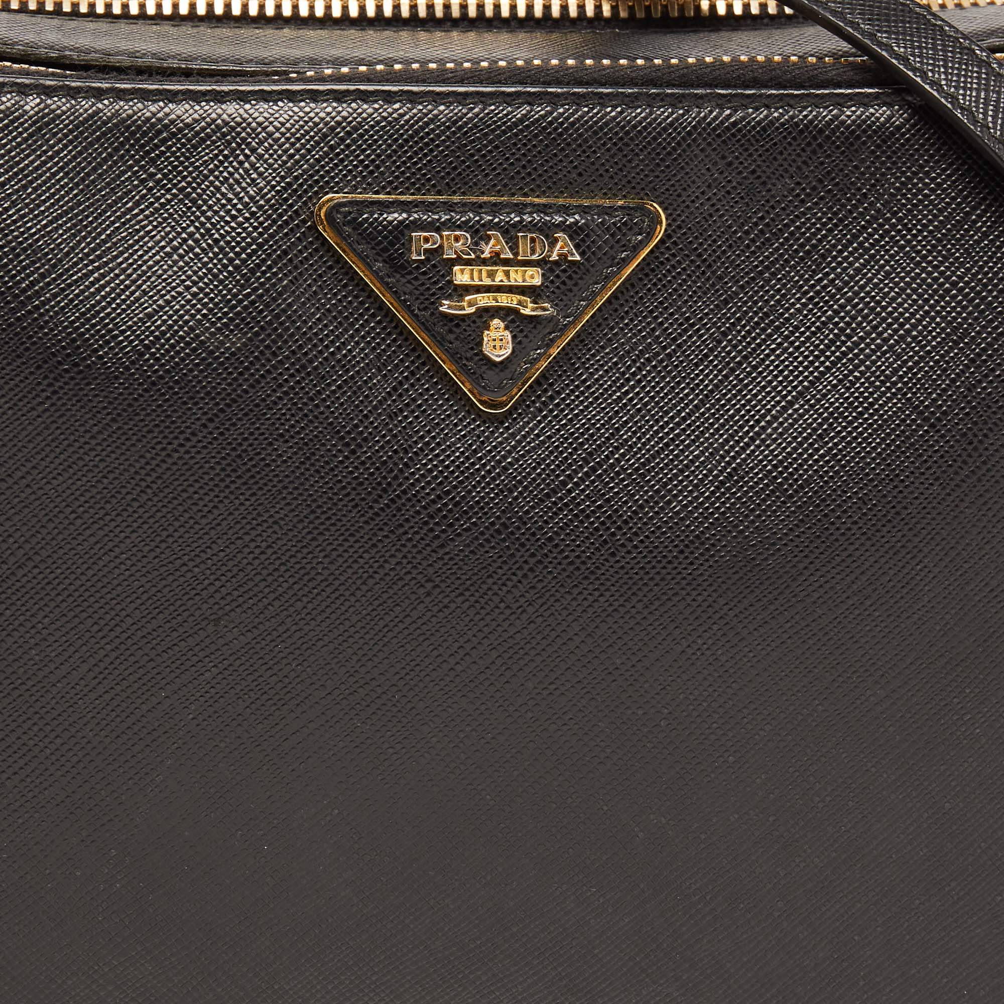 PRADA Saffiano Lux Crossbody Bag Black 694049