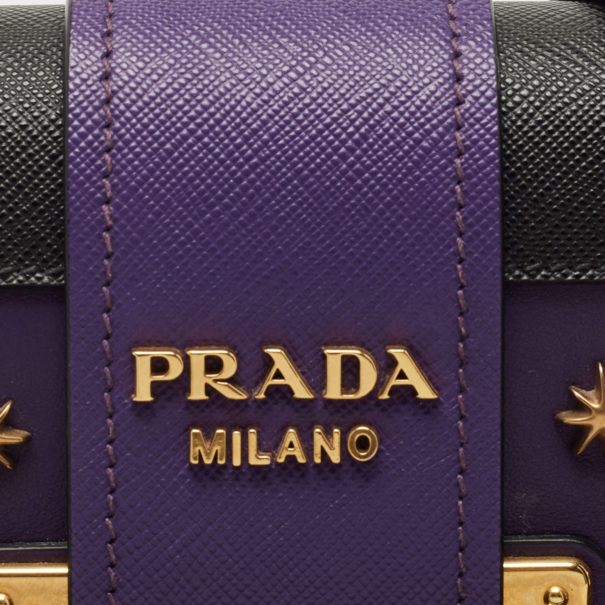 Prada Purple Saffiano and Leather Astrology Celestial Cahier Crossbody Bag