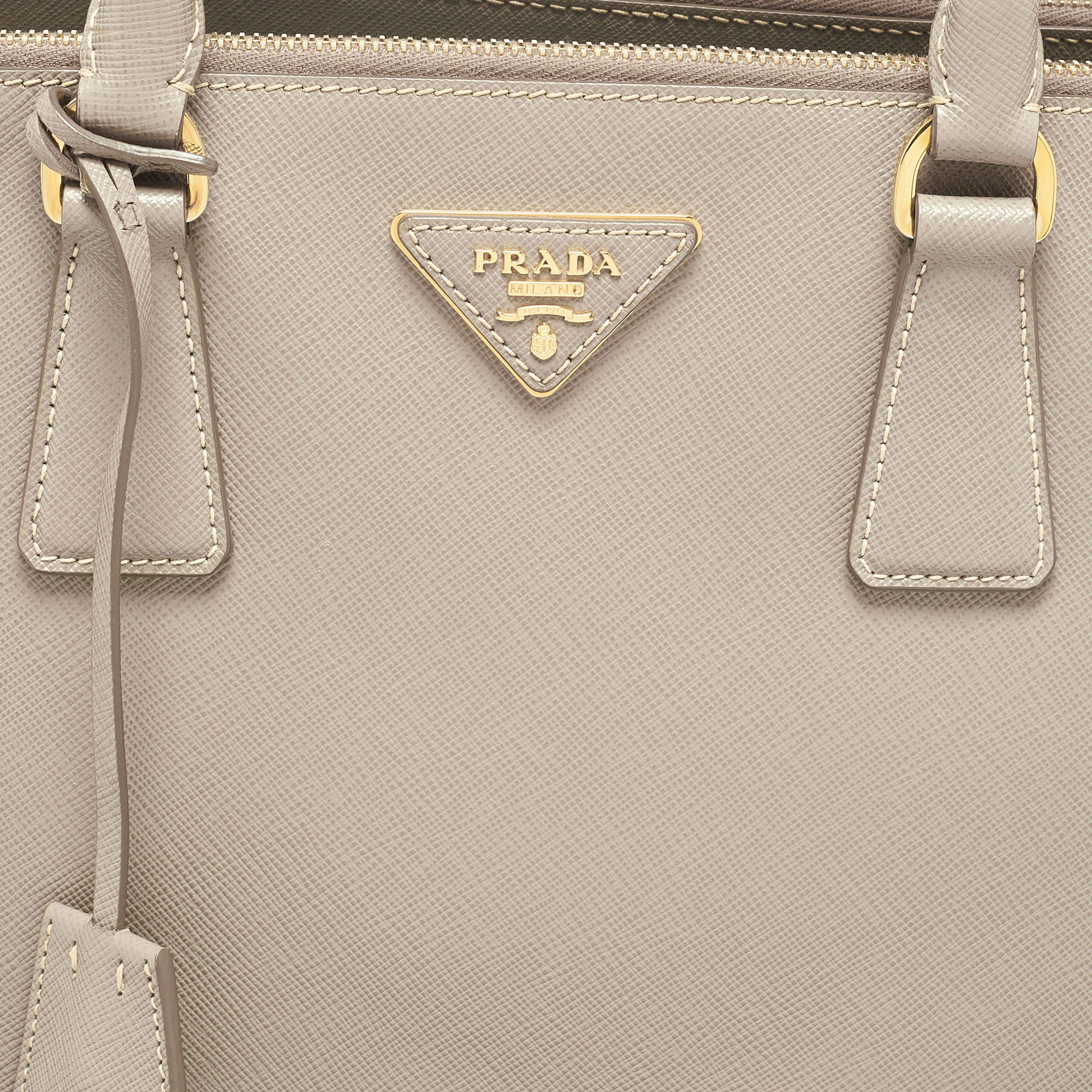 Prada Saffiano Lux Large Handbag in Pumice