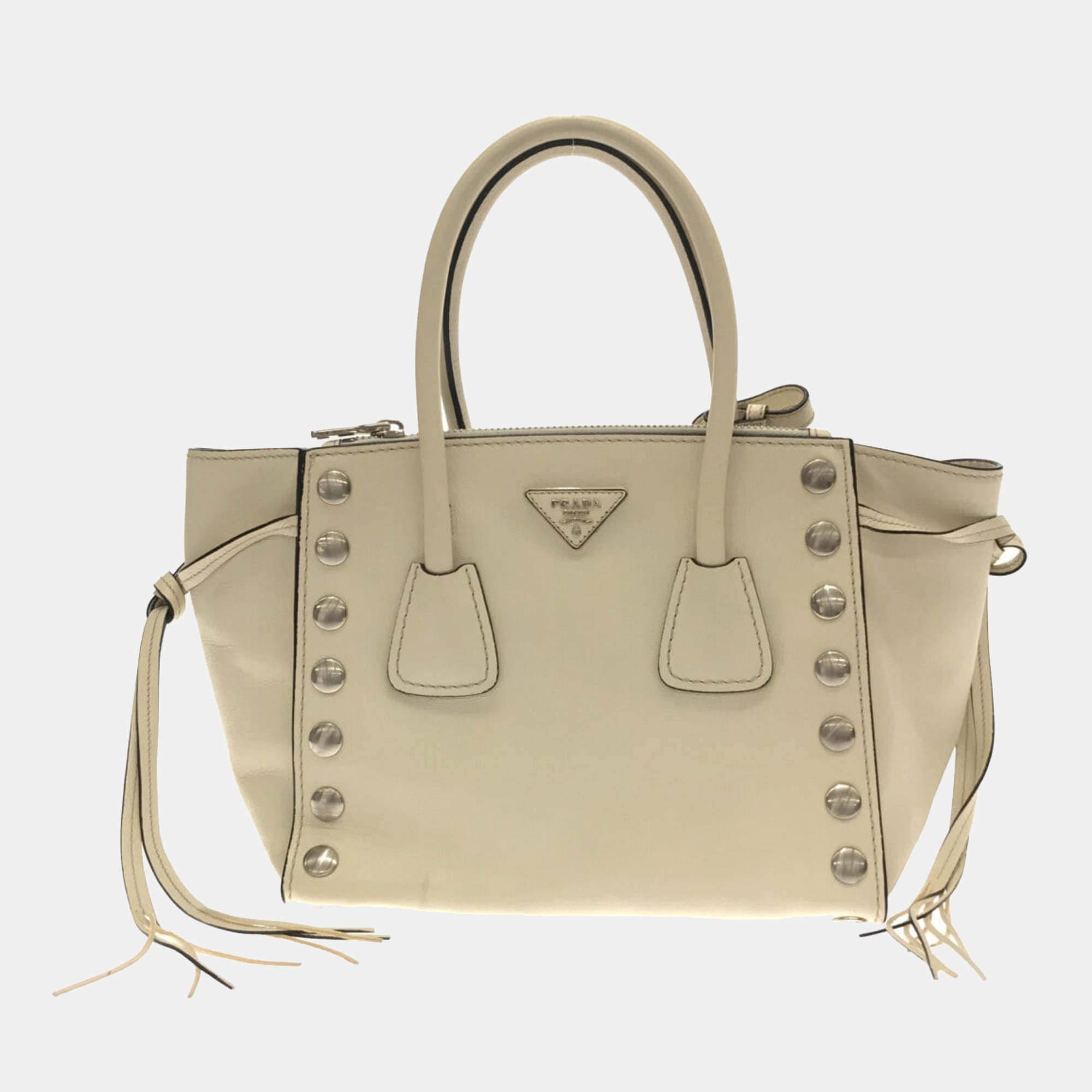 Ensemble Small Canvas Tote in Beige - Prada